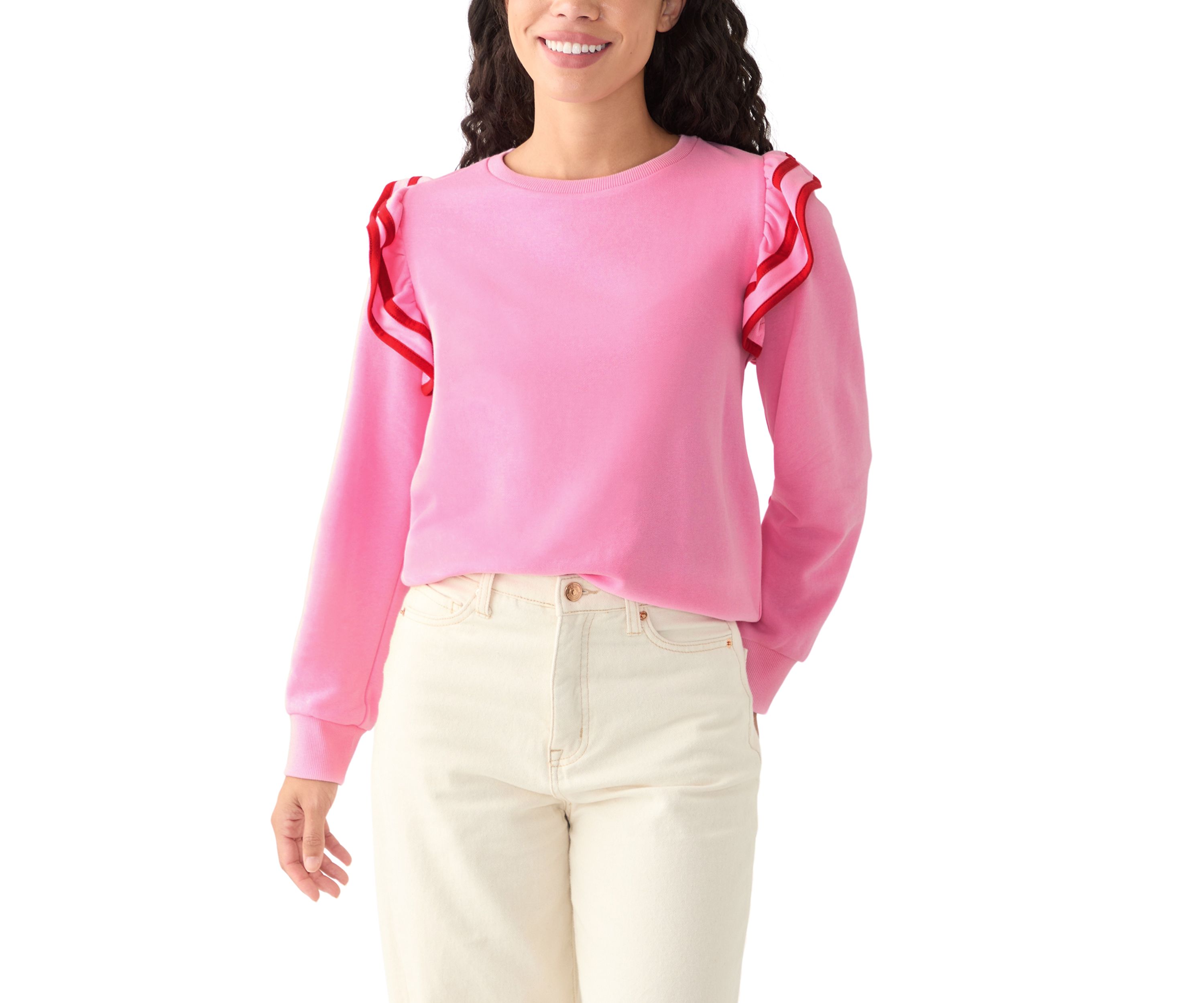 Petite Ruffle Sleeve Sweatshirt 