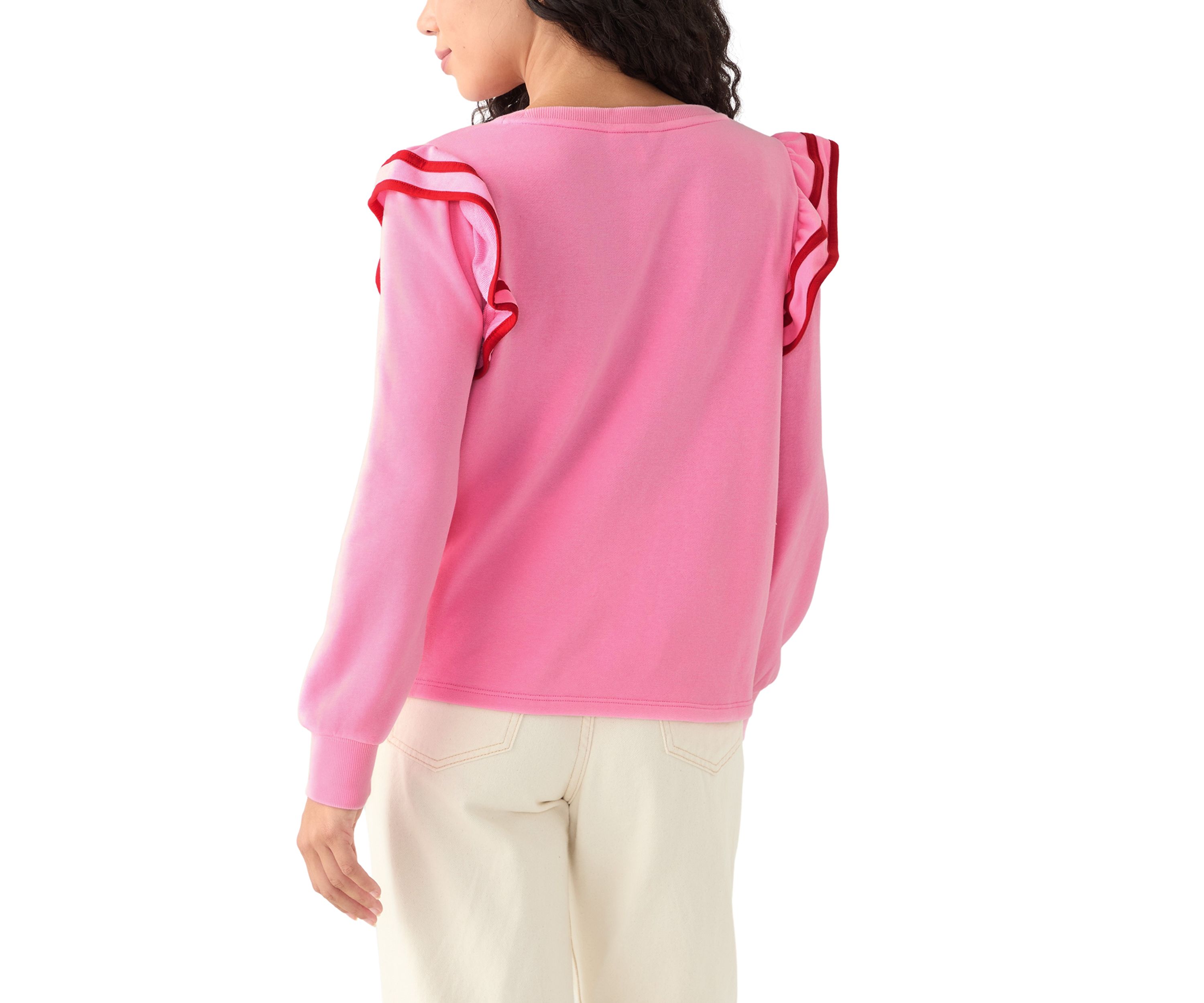Petite Ruffle Sleeve Sweatshirt 