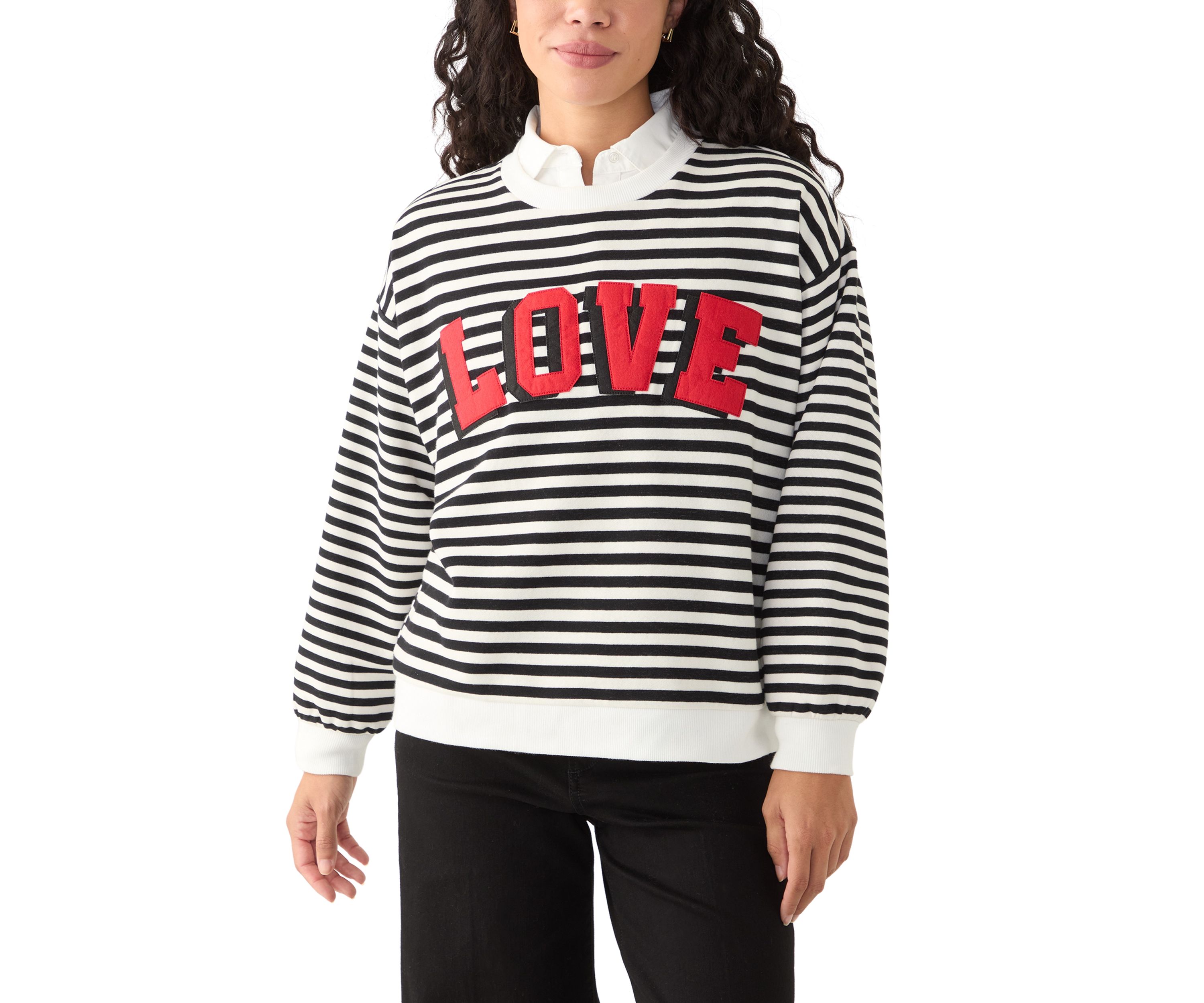 Petite Long Sleeve Patch Sweeper Sweater