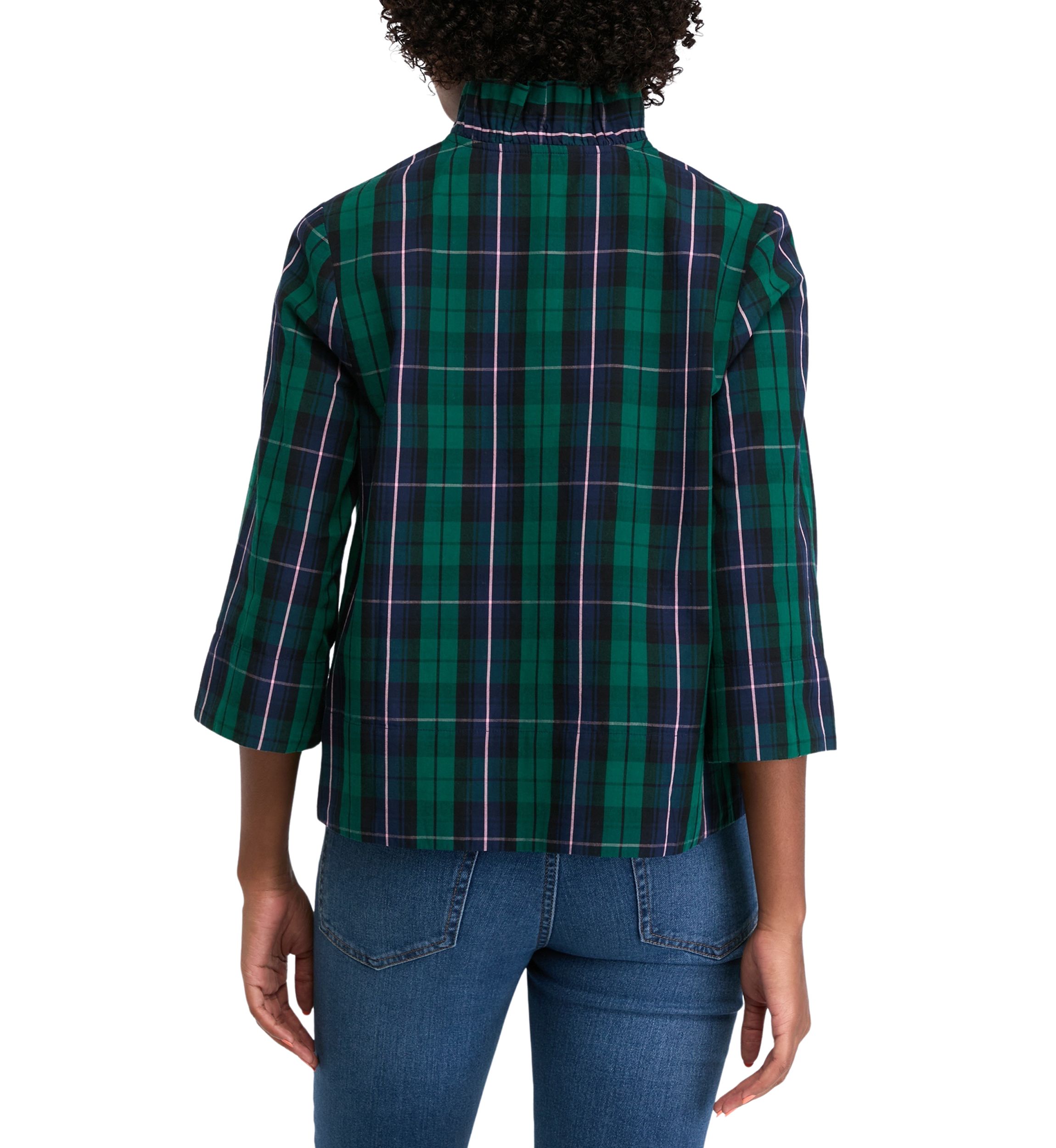 Petite Printed Split Neck Top