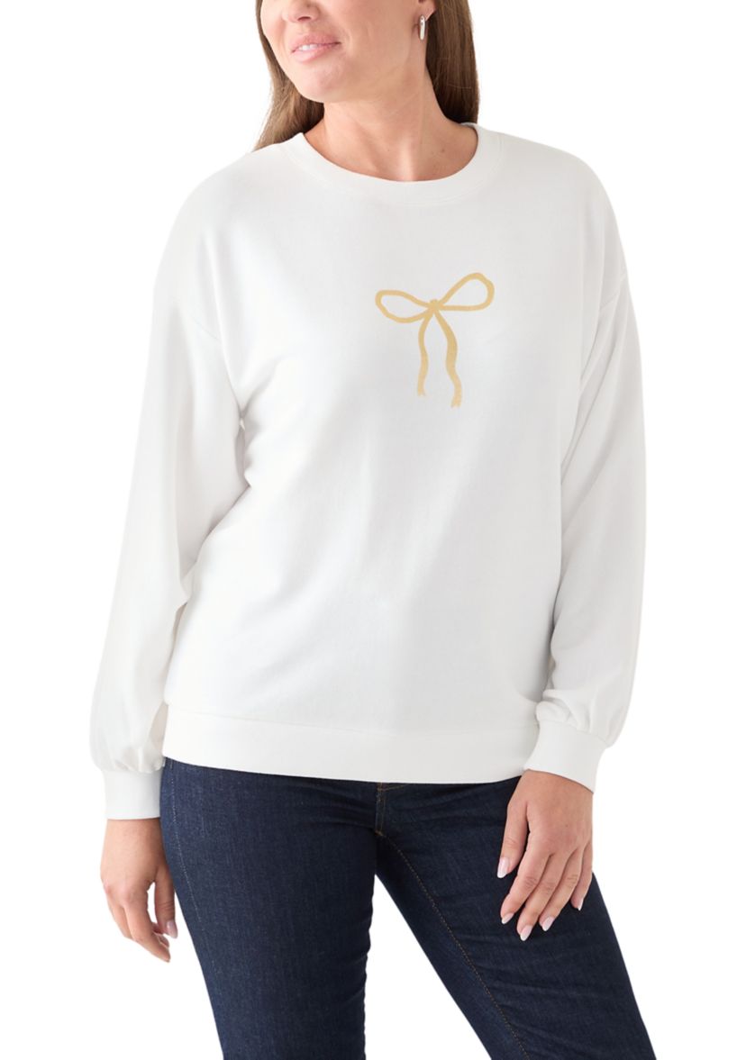  Petite Long Sleeve Embroidered Sweatshirt