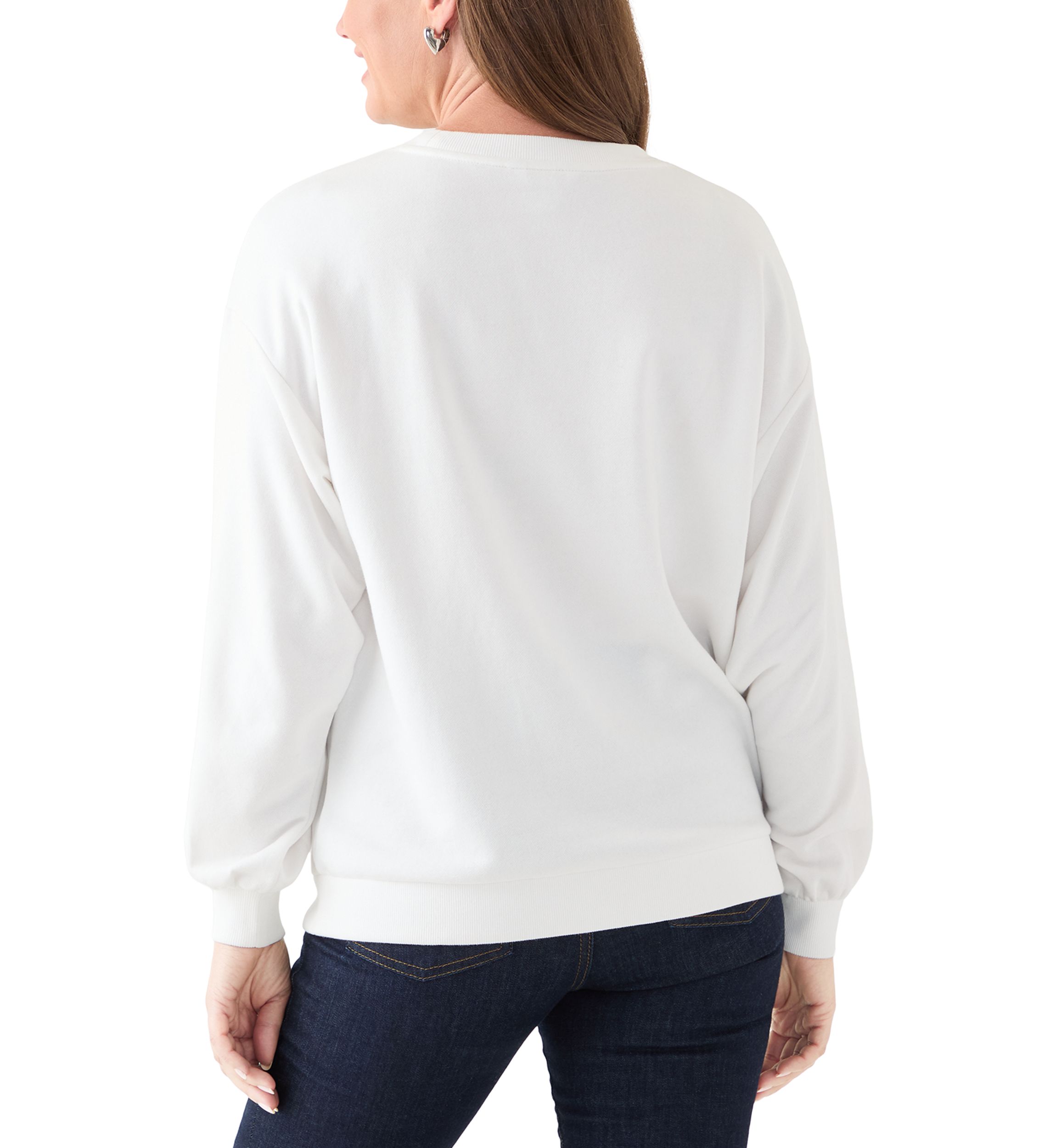  Petite Long Sleeve Embroidered Sweatshirt