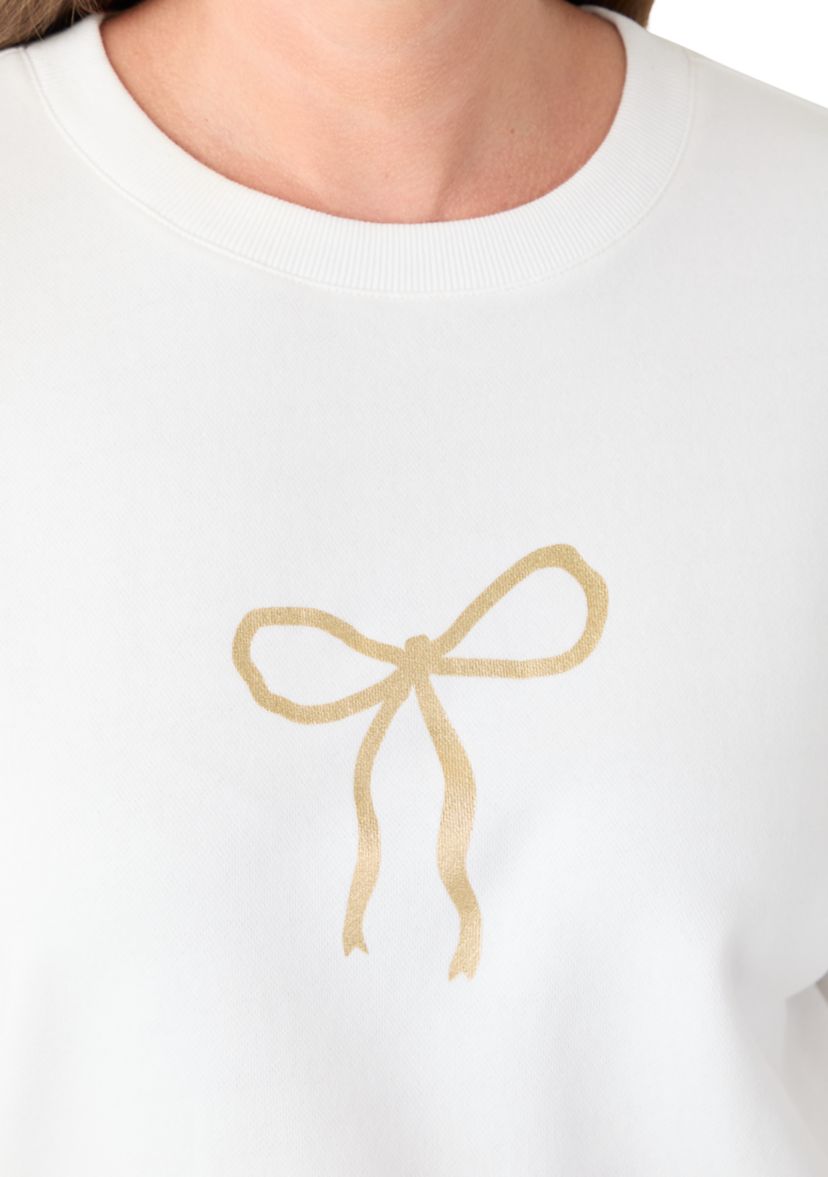  Petite Long Sleeve Embroidered Sweatshirt