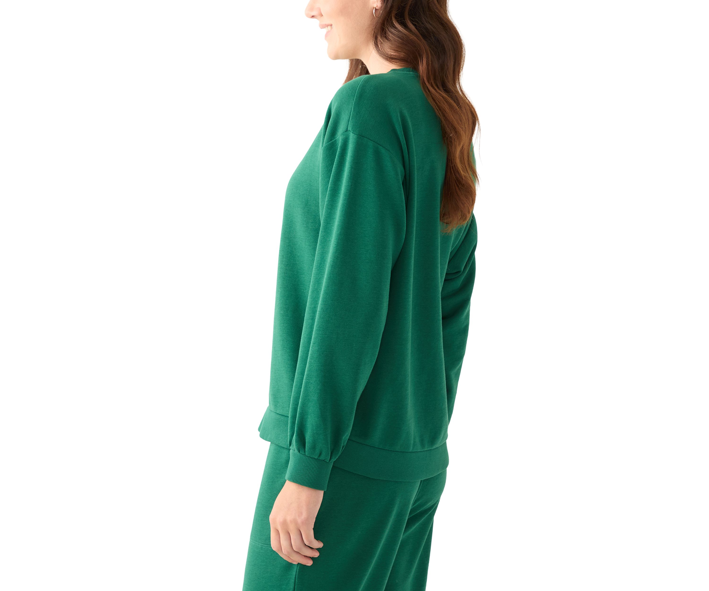 Petite Long Sleeve Embroidered Sweatshirt 