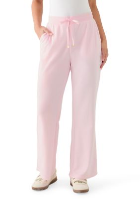 Crown & Ivy Women's Petite Straight Leg Pants, Pink, PL