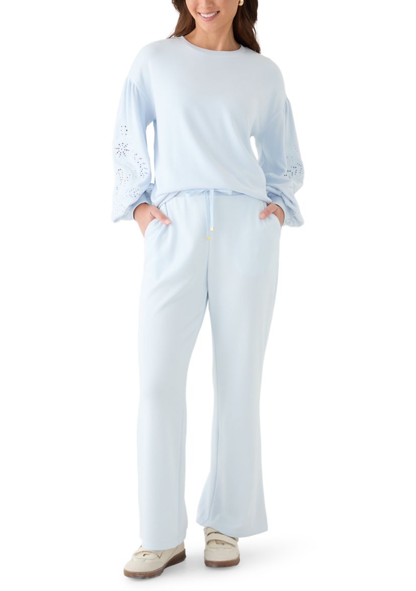 Pantalon bootcut à pont bleu marine femme