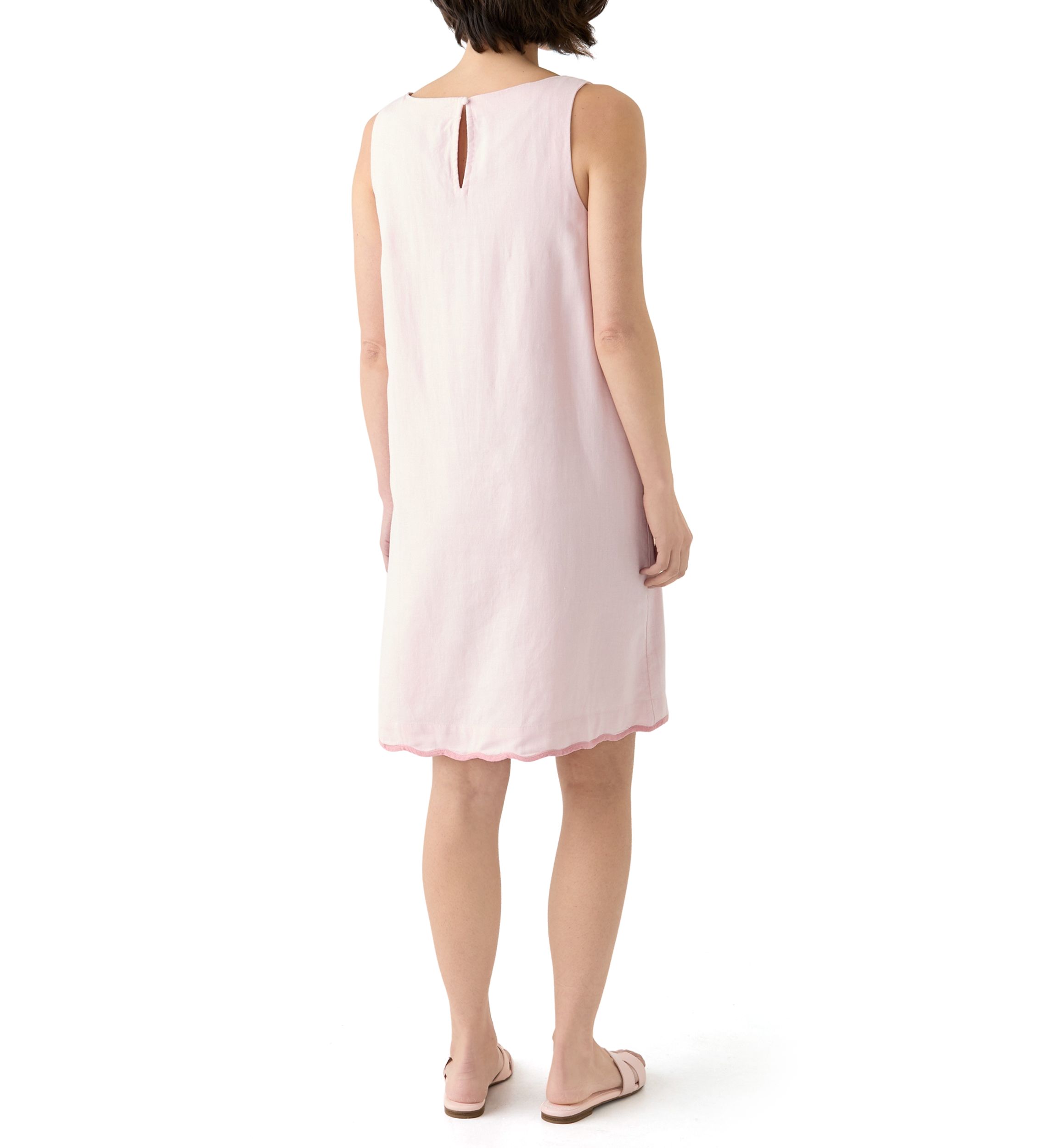 Petite Sleeveless Scallop Shift Dress
