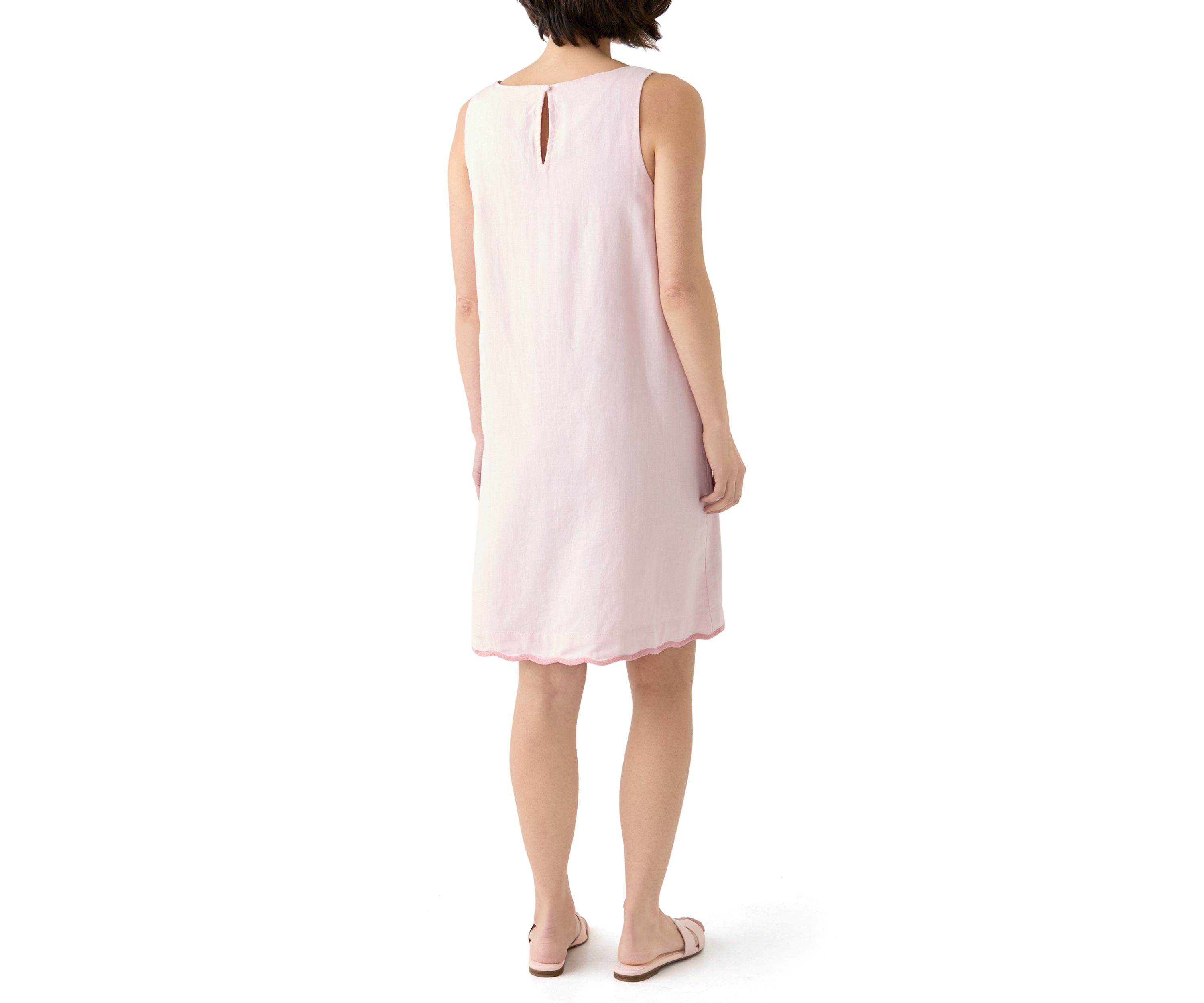 Petite Sleeveless Scallop Shift Dress