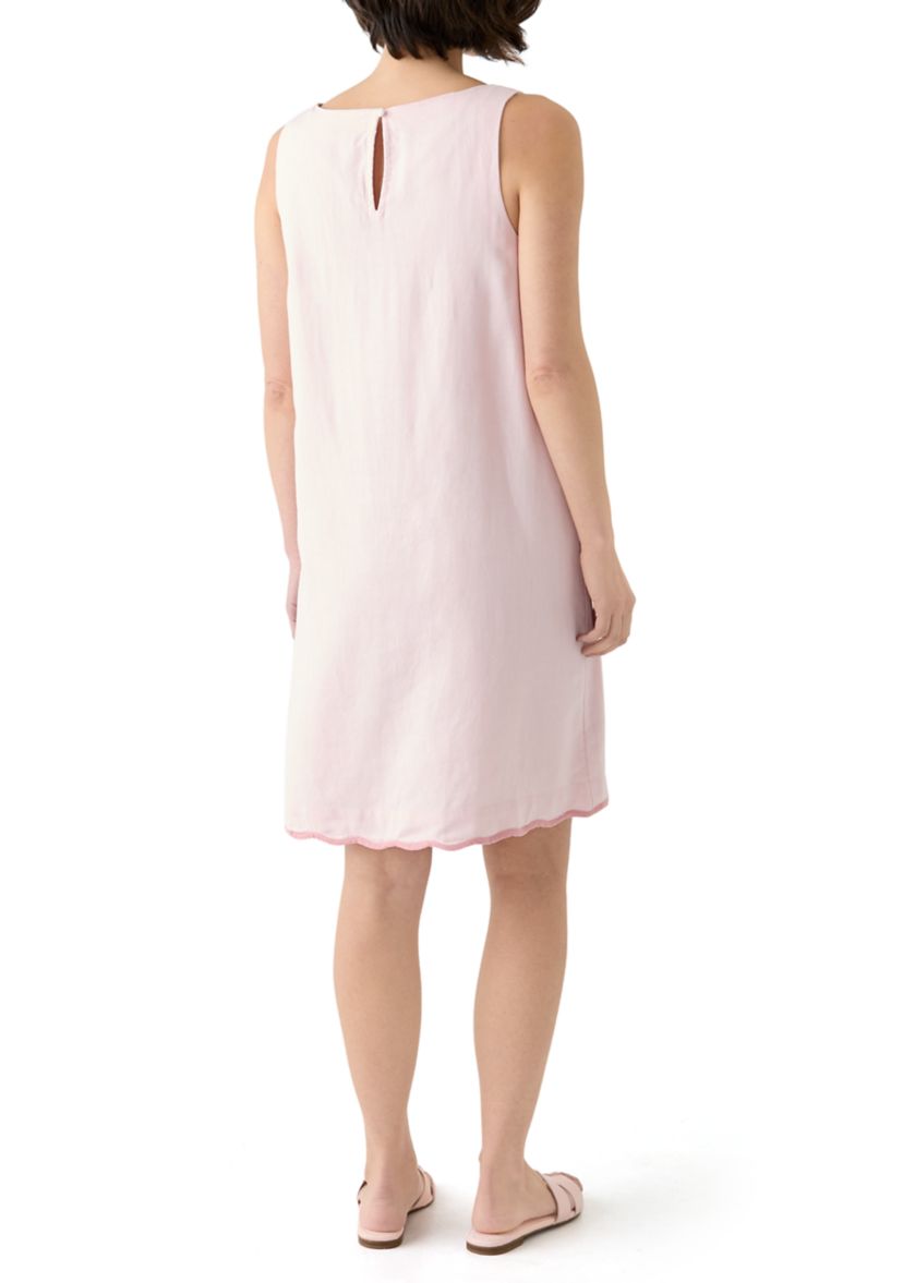 Petite Sleeveless Scallop Shift Dress