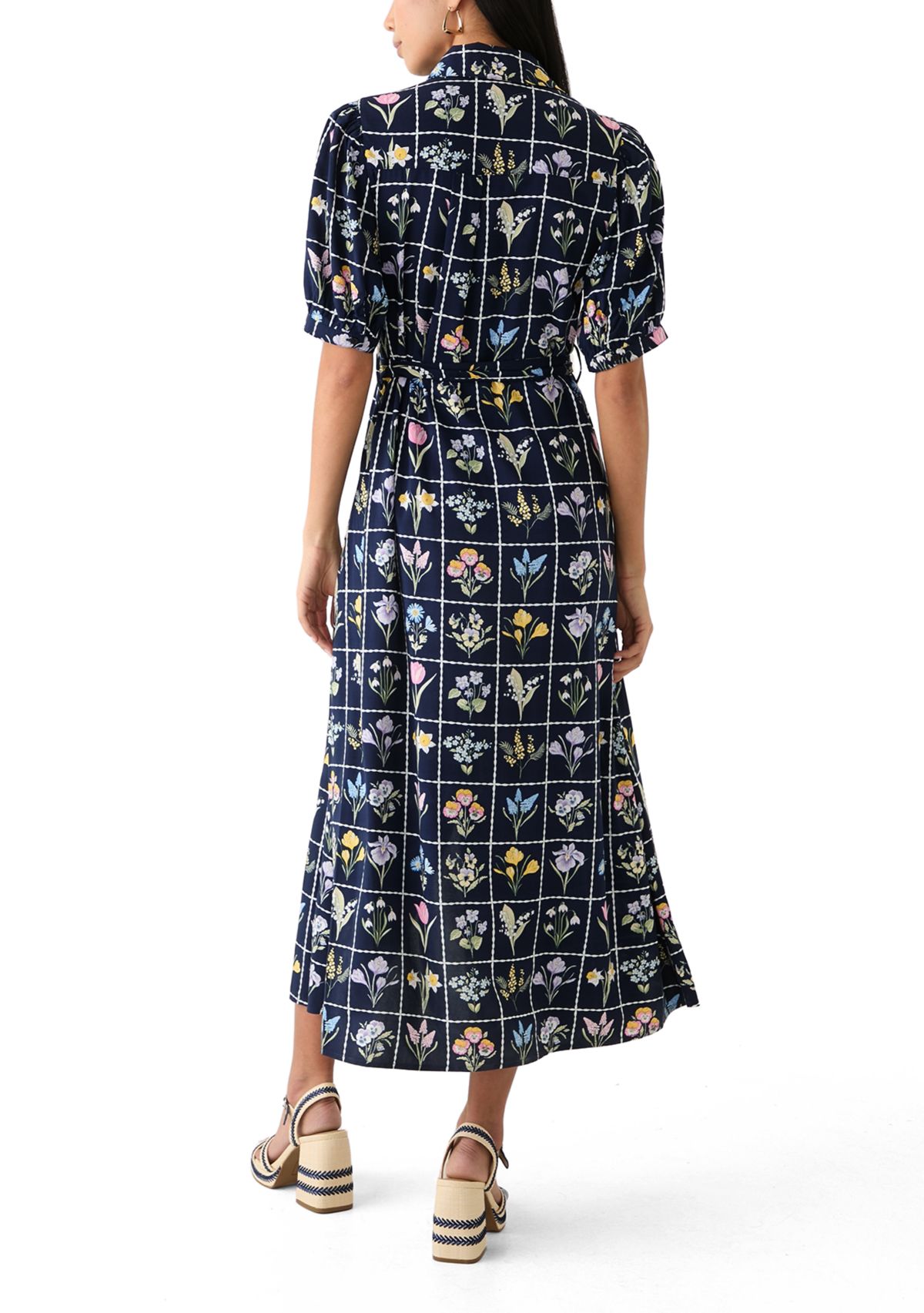 Petite Belted Printed Shirtdress