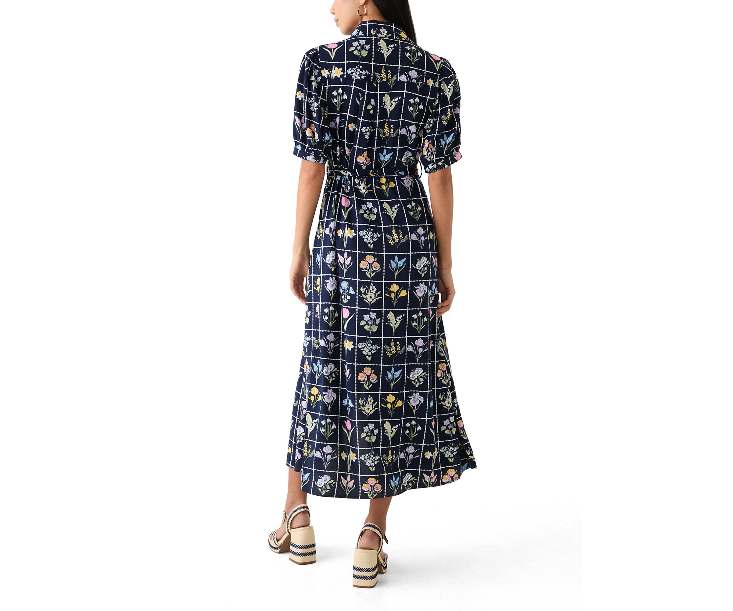 Petite Belted Printed Shirtdress