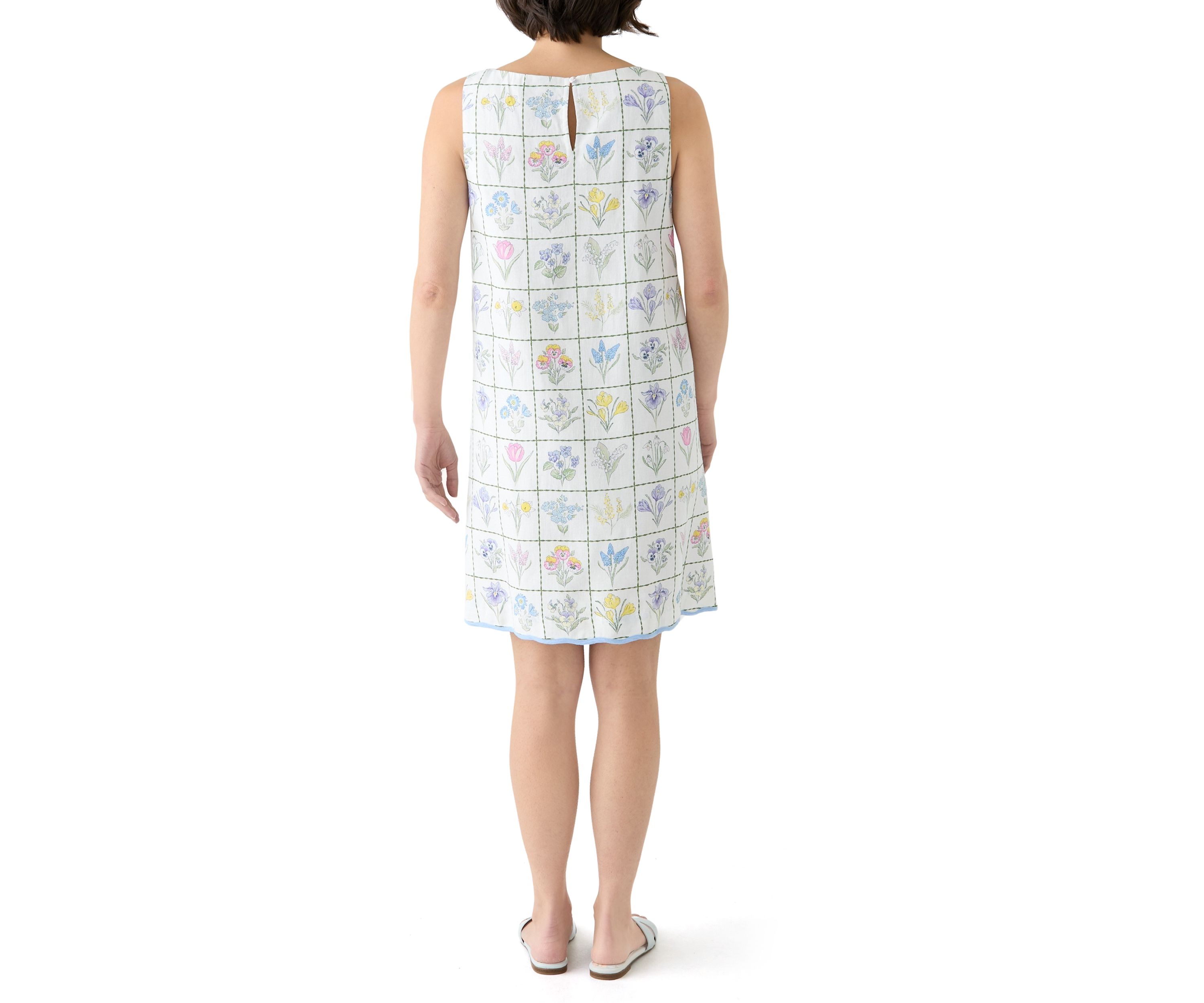 Petite Sleeveless Scallop Shift Dress
