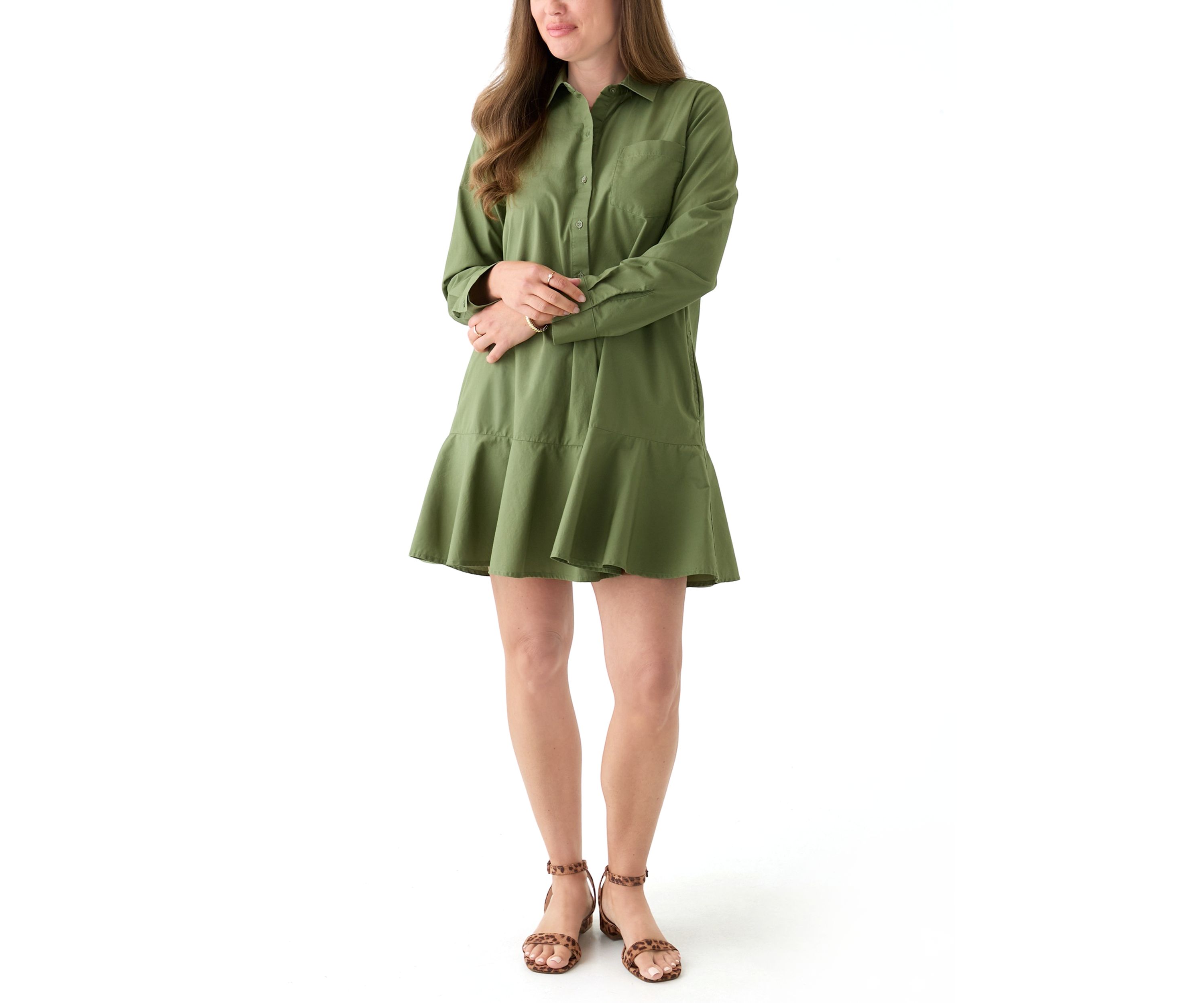 Petite Flounce Shirtdress