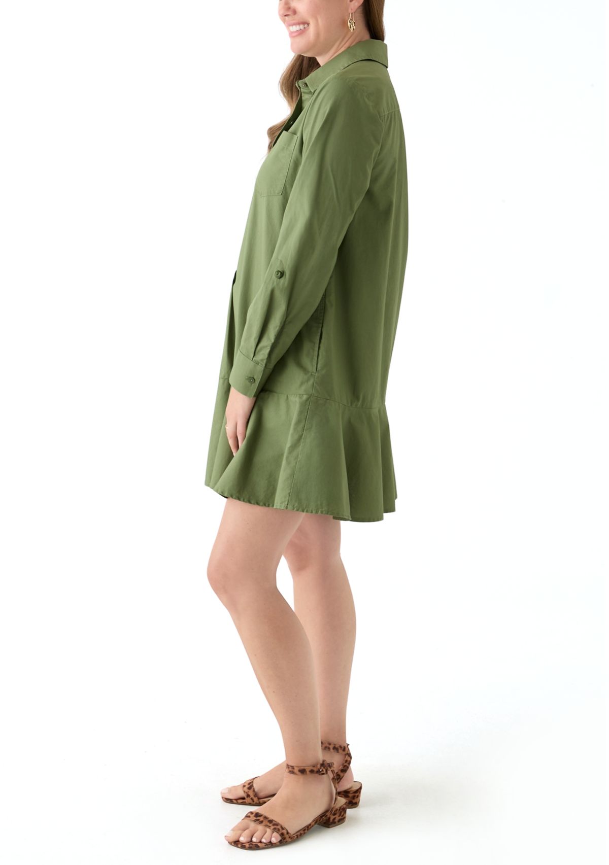 Petite Flounce Shirtdress