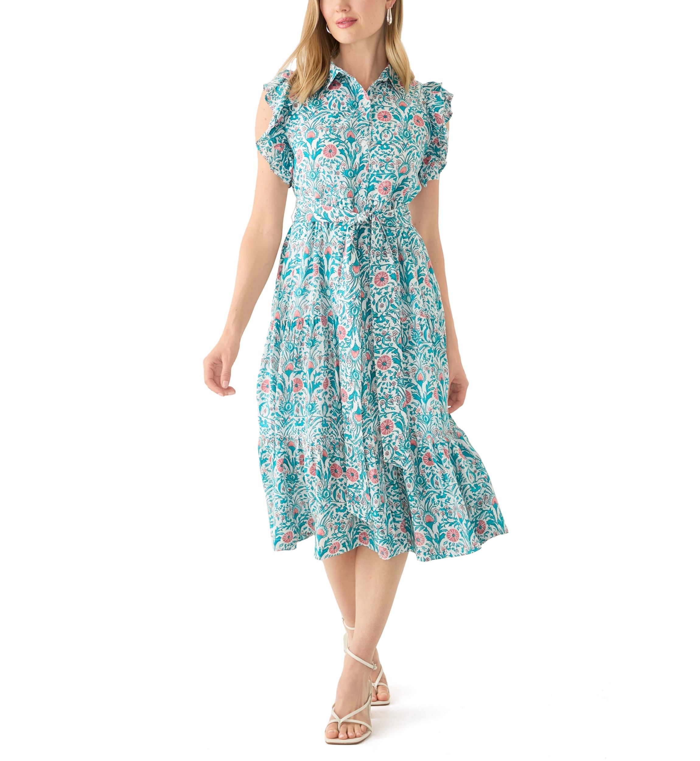 Petite Printed Midi Dress
