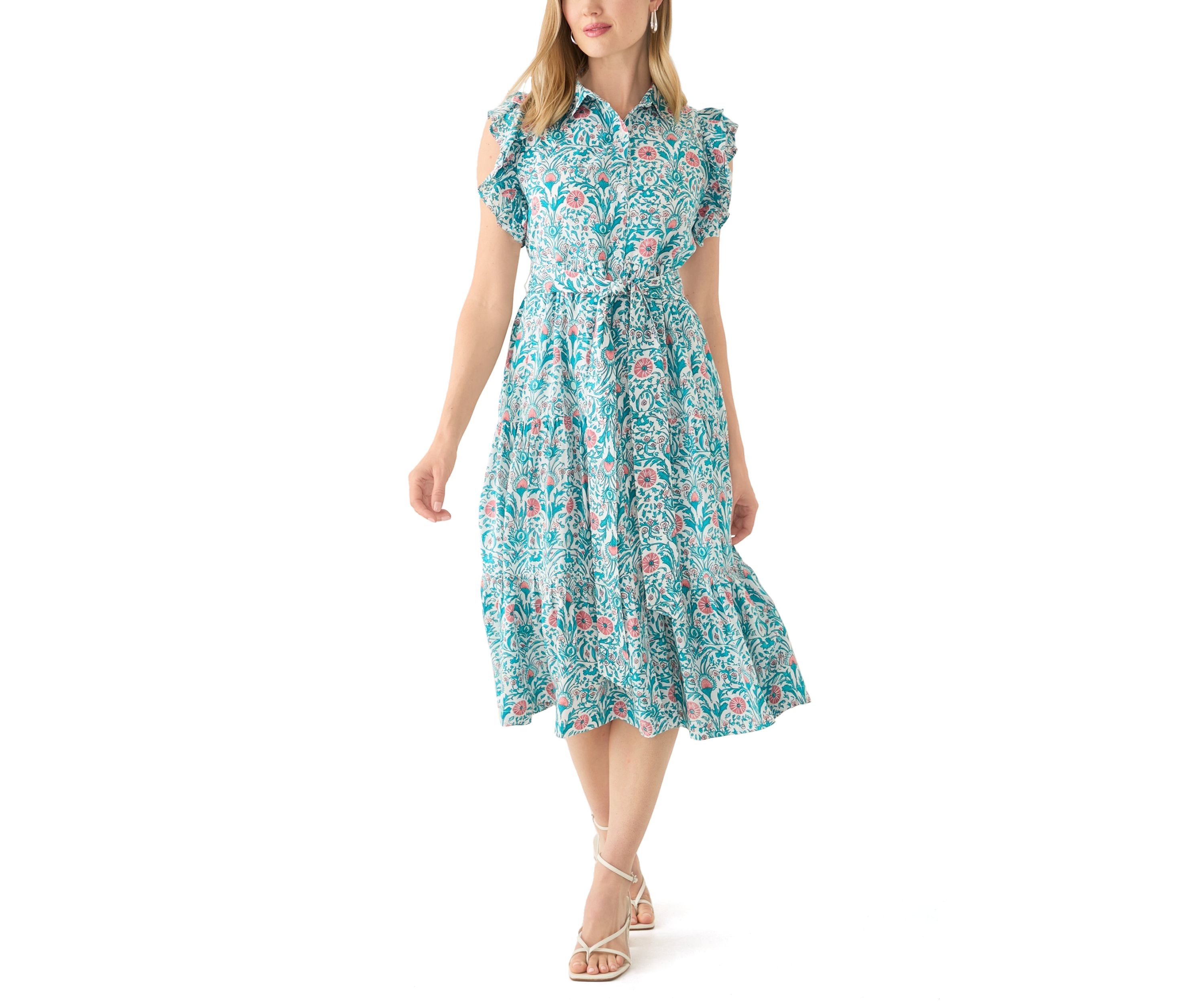 Petite Printed Midi Dress