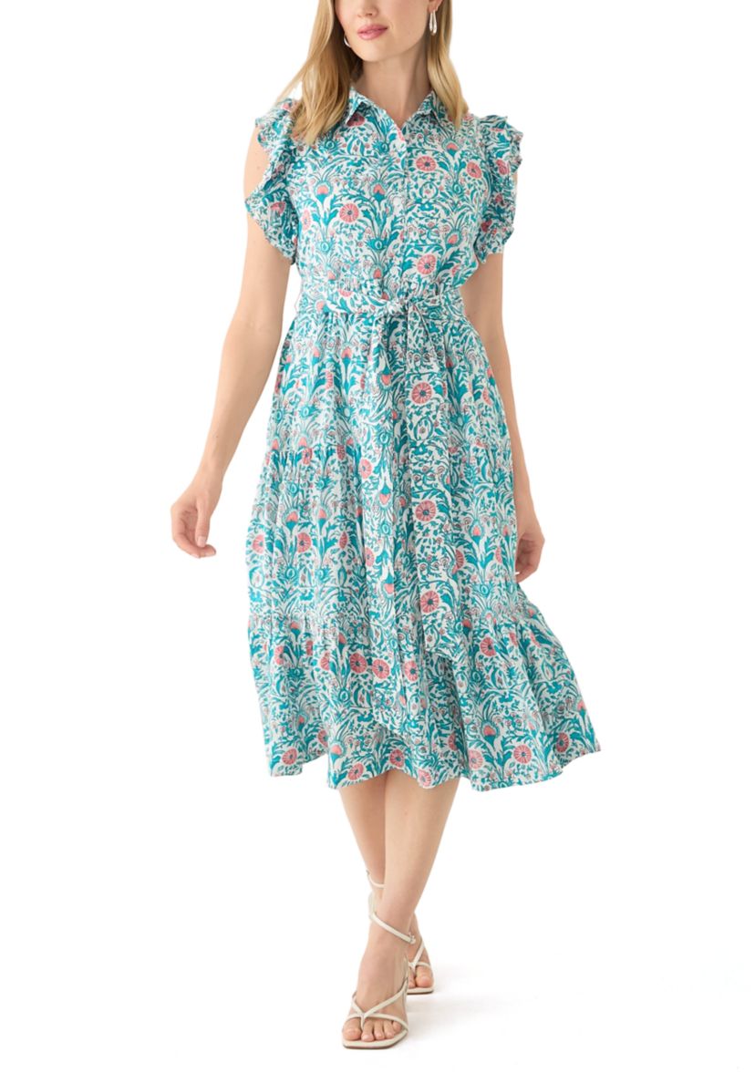 Petite Printed Midi Dress