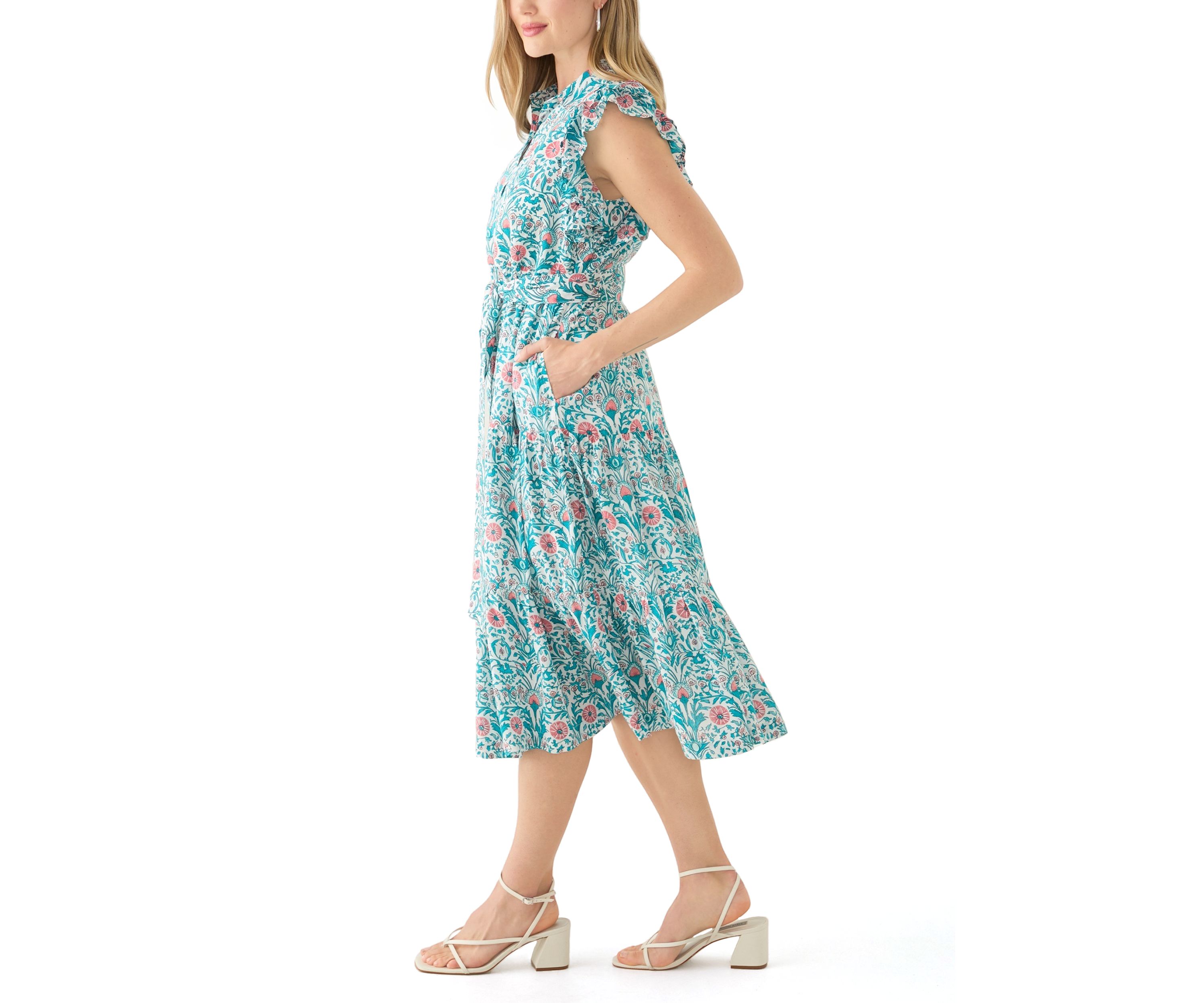 Petite Printed Midi Dress