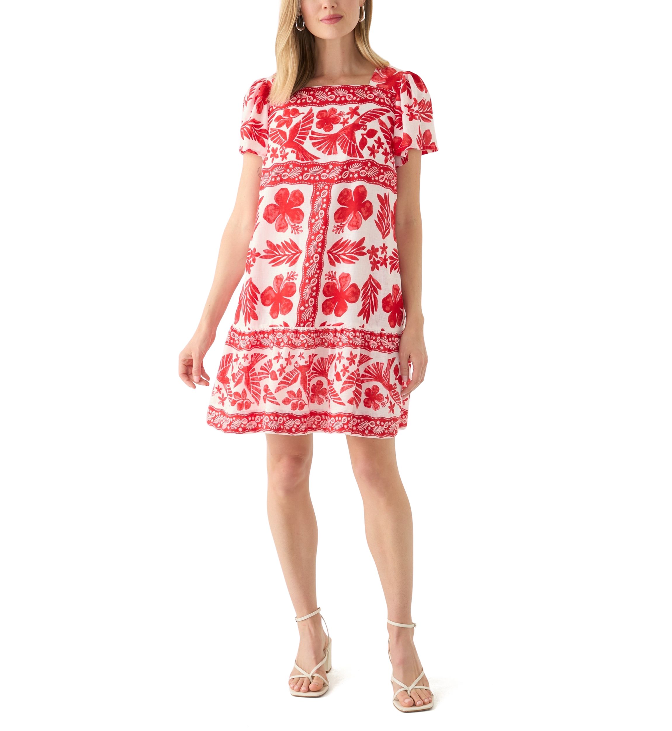 Petite Sleeveless Printed Mini Dress
