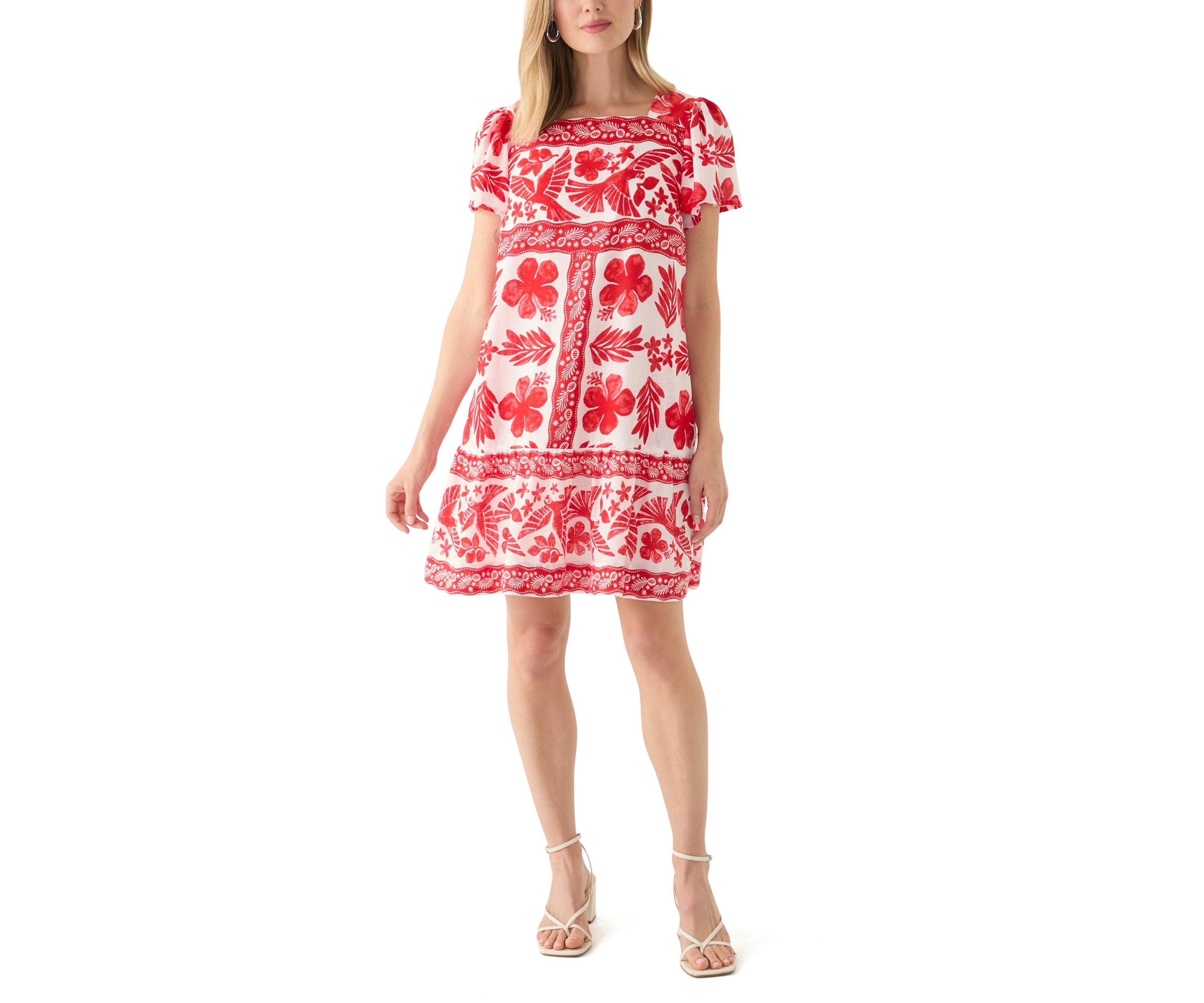 Petite Sleeveless Printed Mini Dress
