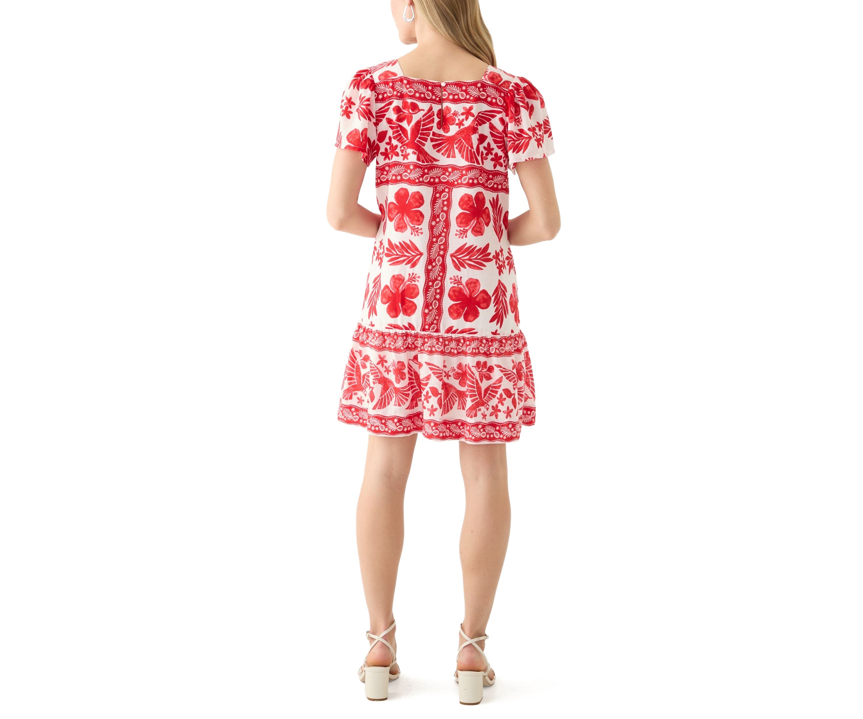 Petite Sleeveless Printed Mini Dress