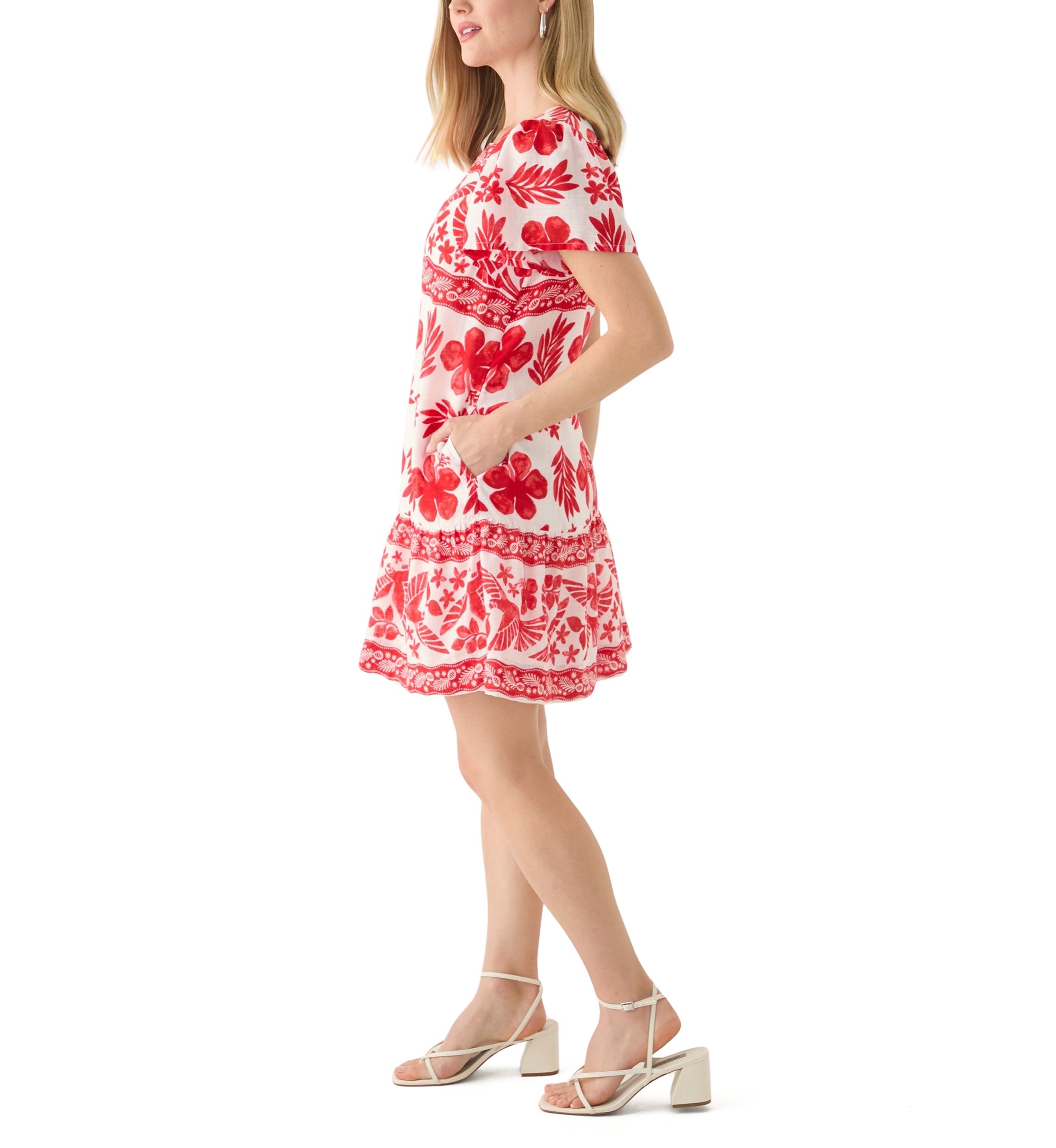 Petite Sleeveless Printed Mini Dress