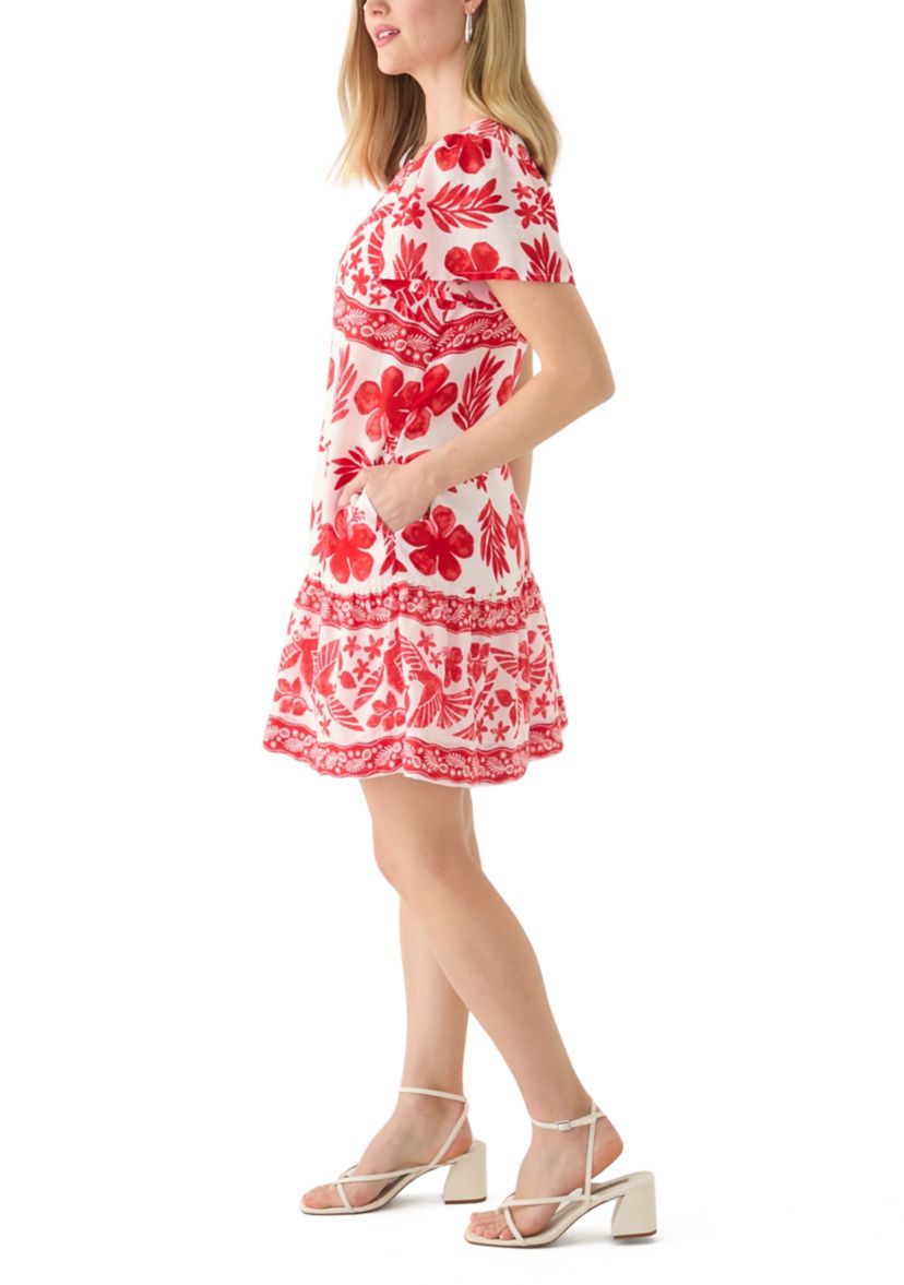 Petite Sleeveless Printed Mini Dress