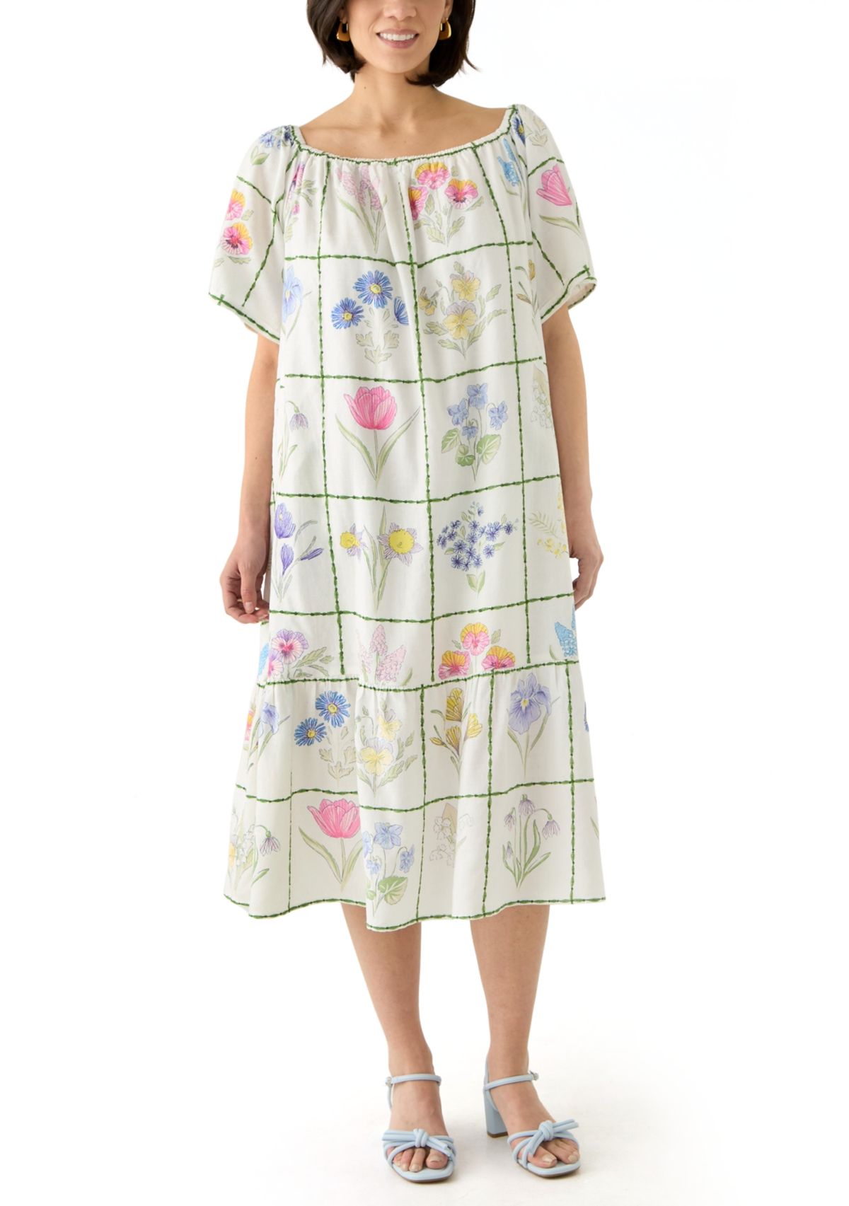 Petite Short Sleeve Embellished Dress