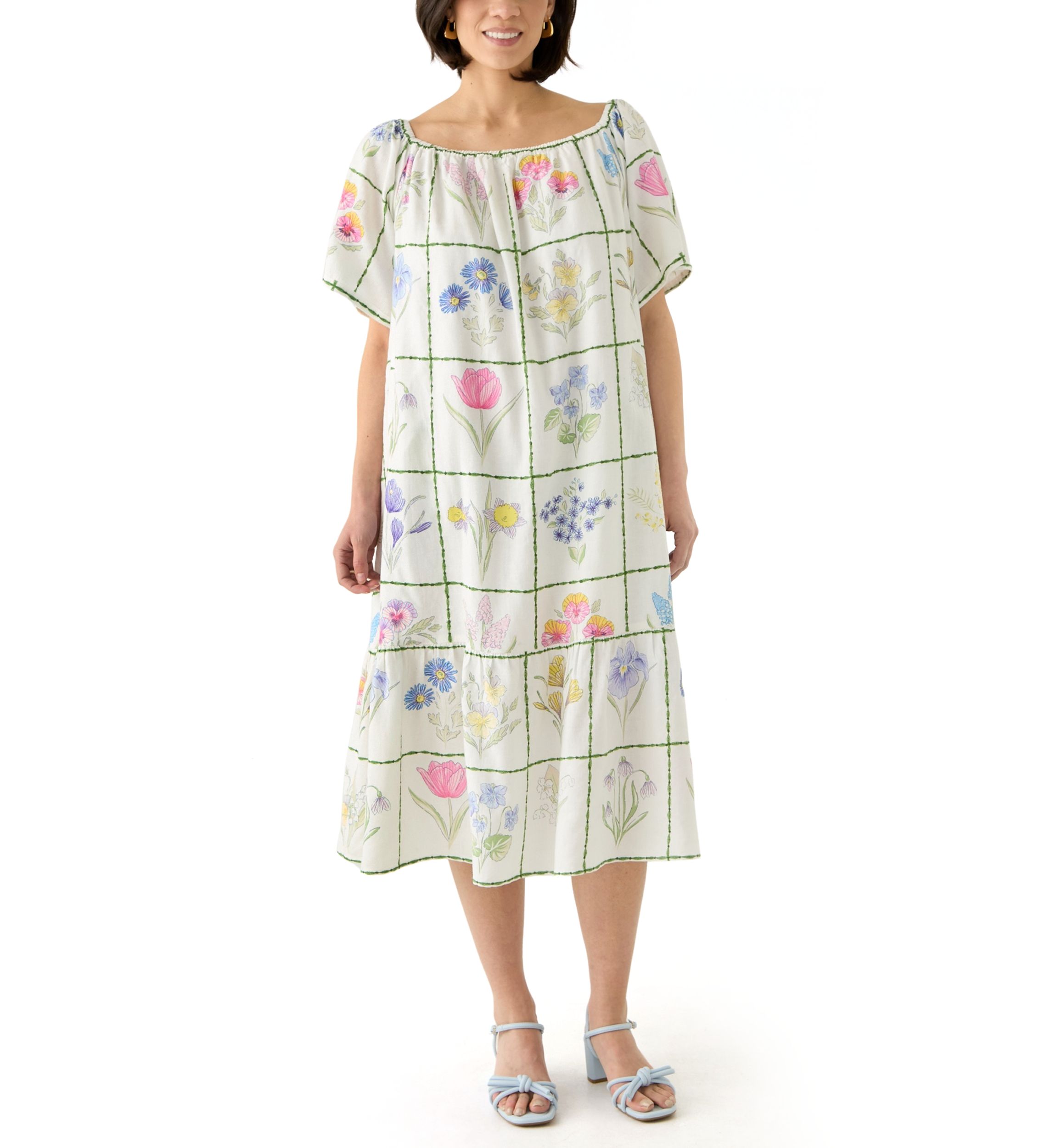 Petite Short Sleeve Embellished Dress