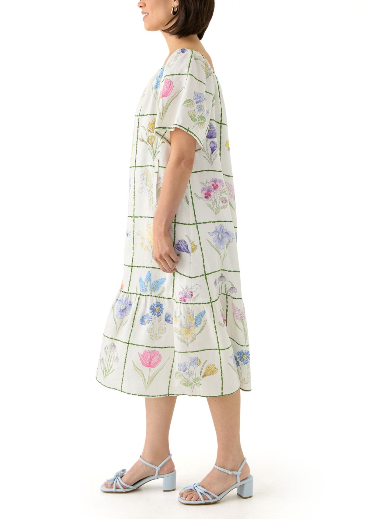 Petite Short Sleeve Embellished Dress