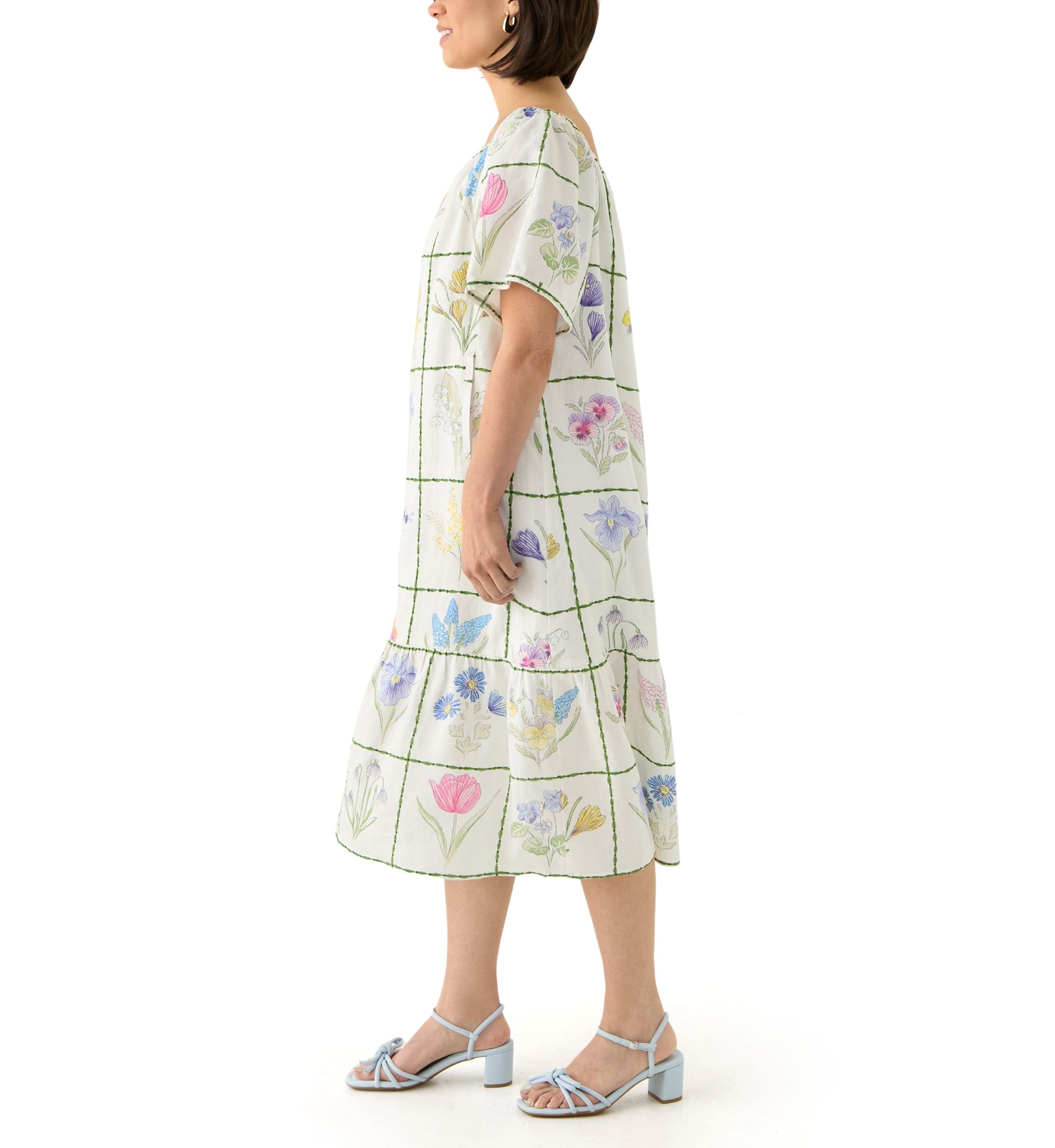 Petite Short Sleeve Embellished Dress