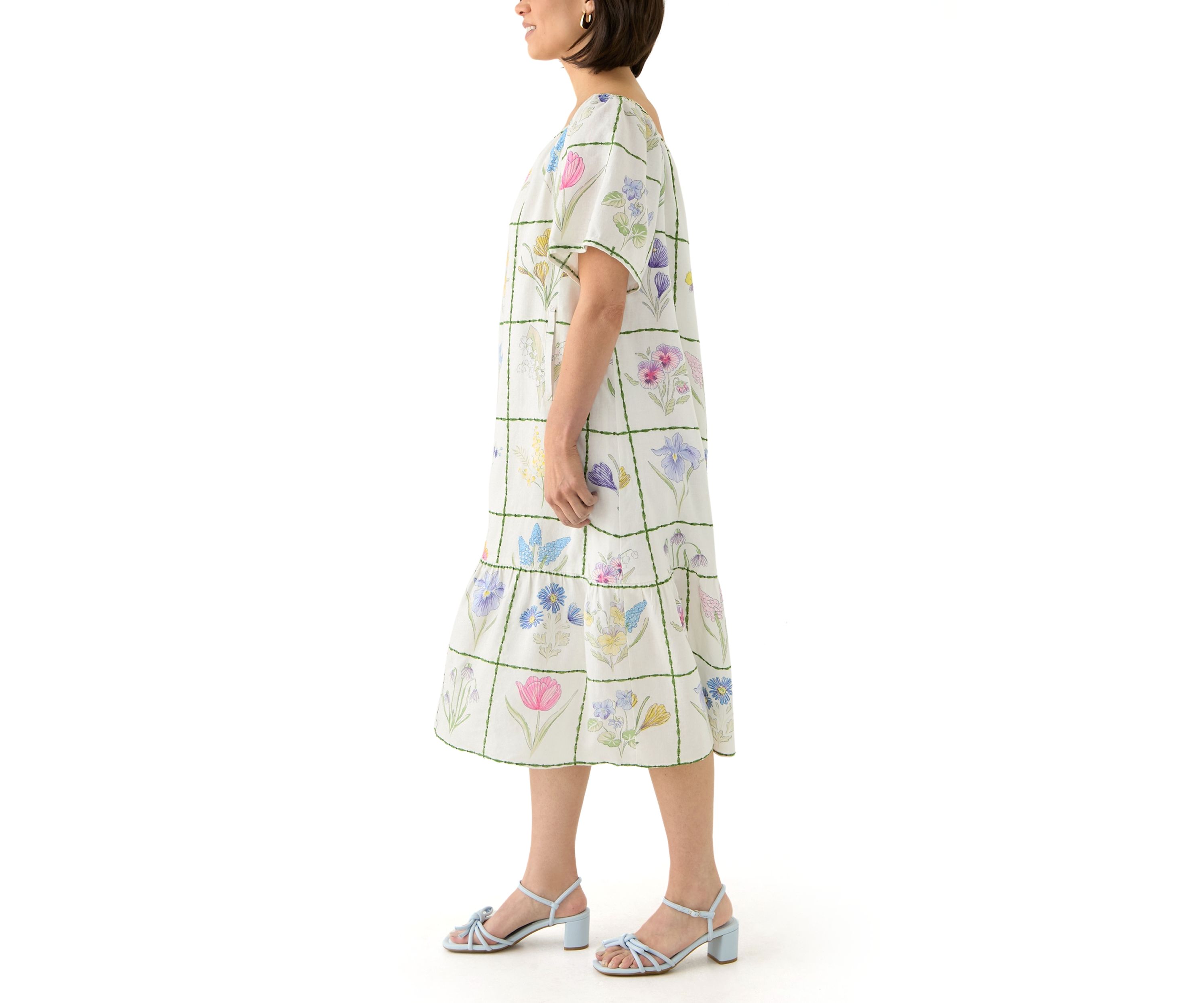 Petite Short Sleeve Embellished Dress