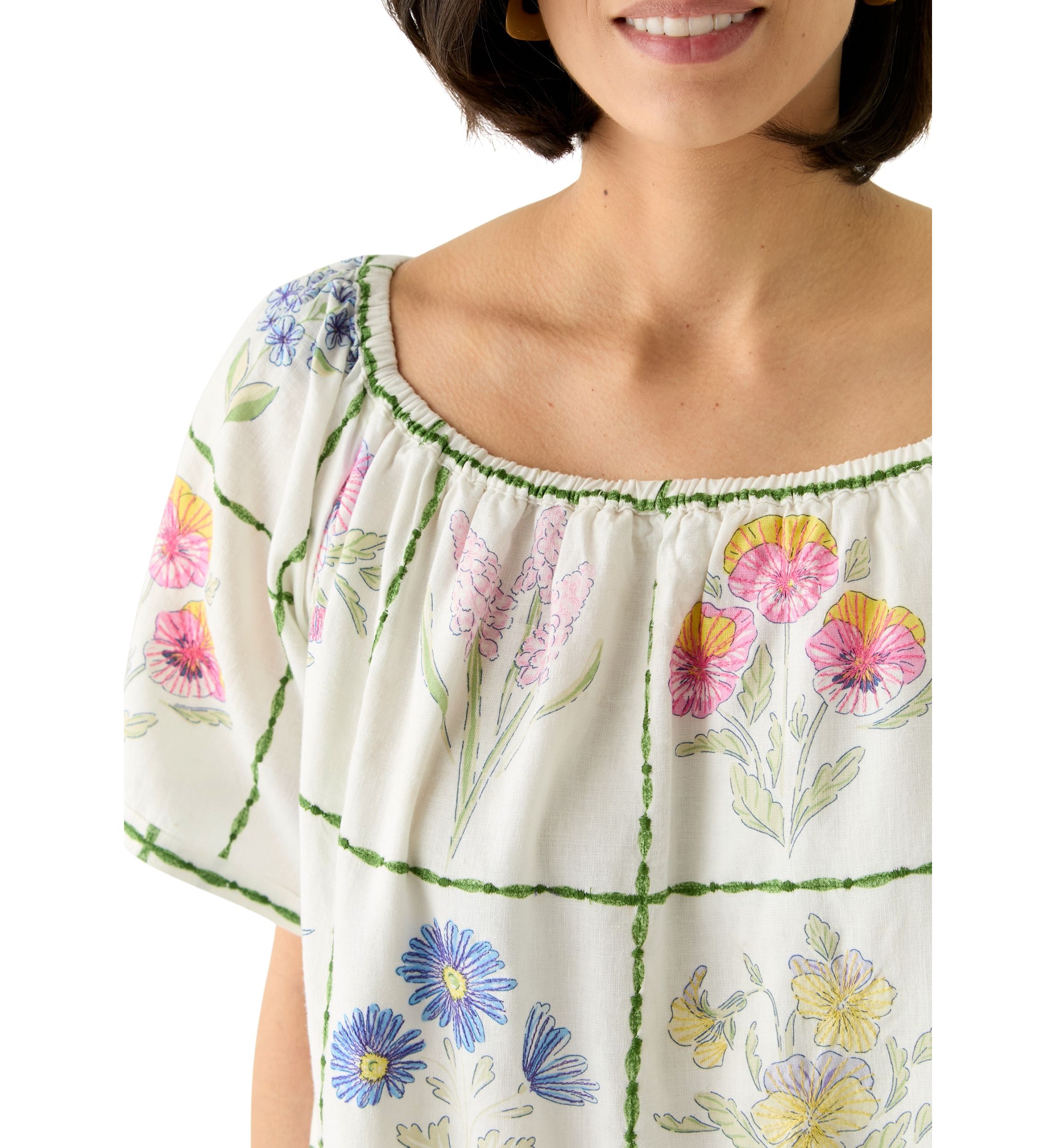 Petite Short Sleeve Embellished Dress