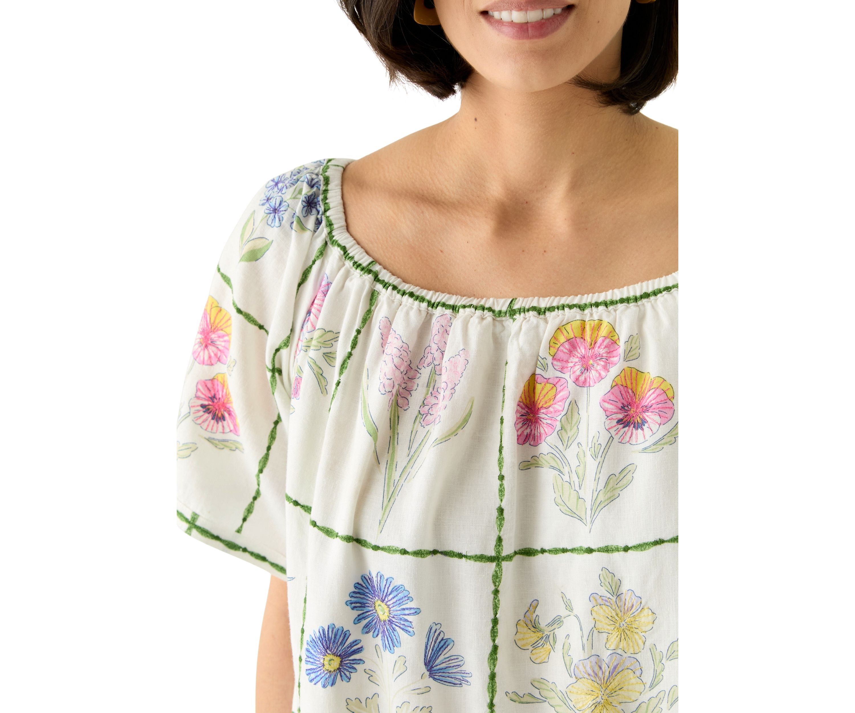 Petite Short Sleeve Embellished Dress