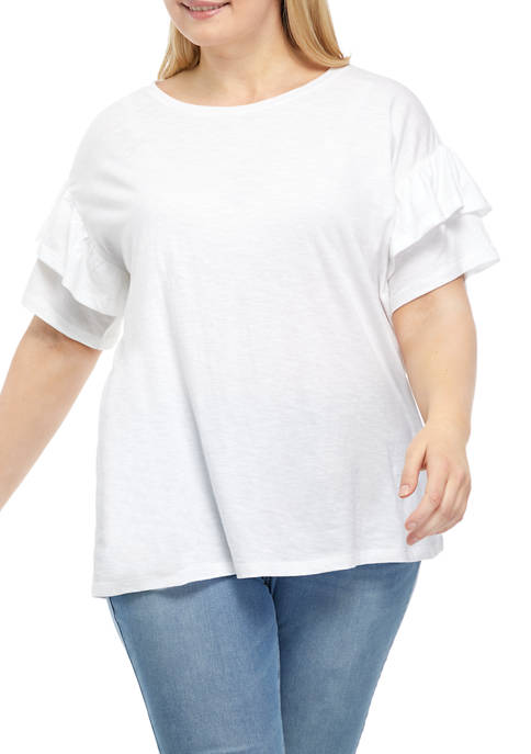 Crown & Ivy™ Plus Size Short Sleeve Double