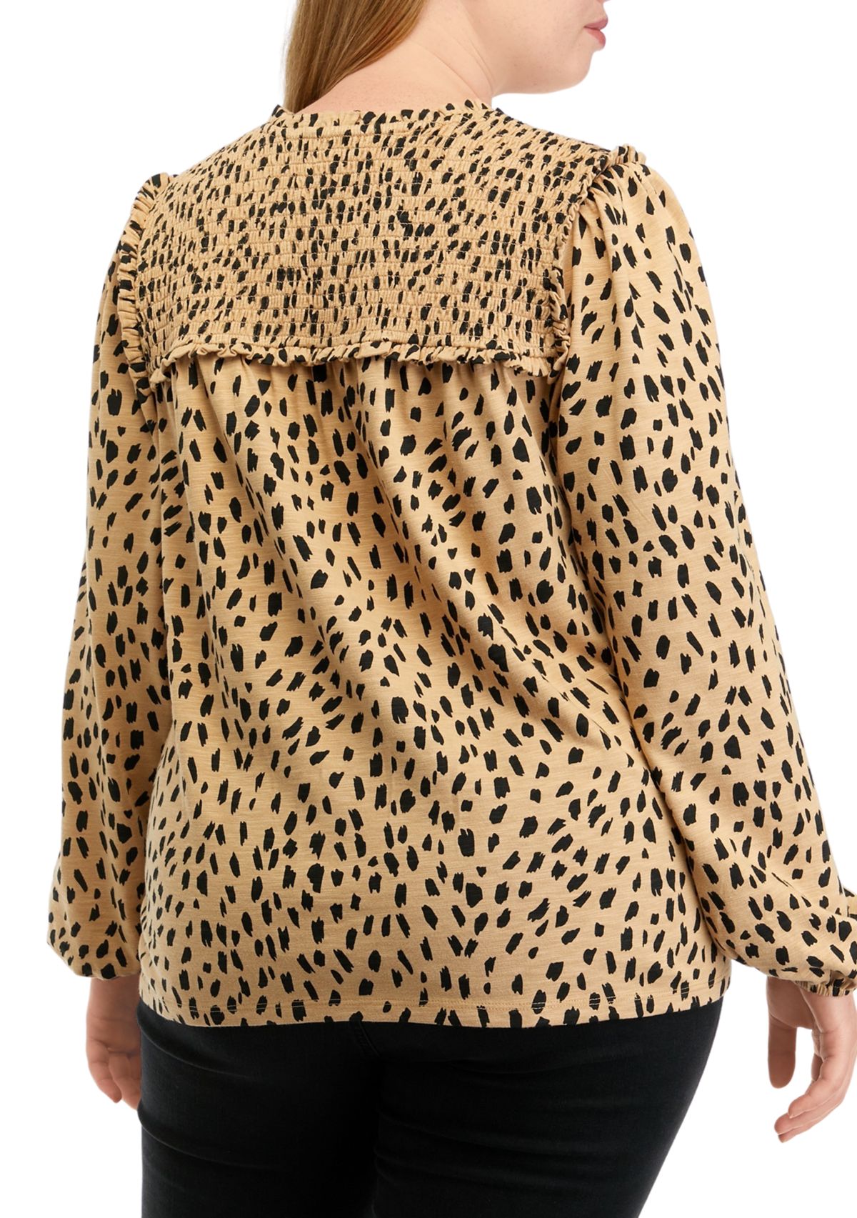 Plus Size Printed V-Neck Top