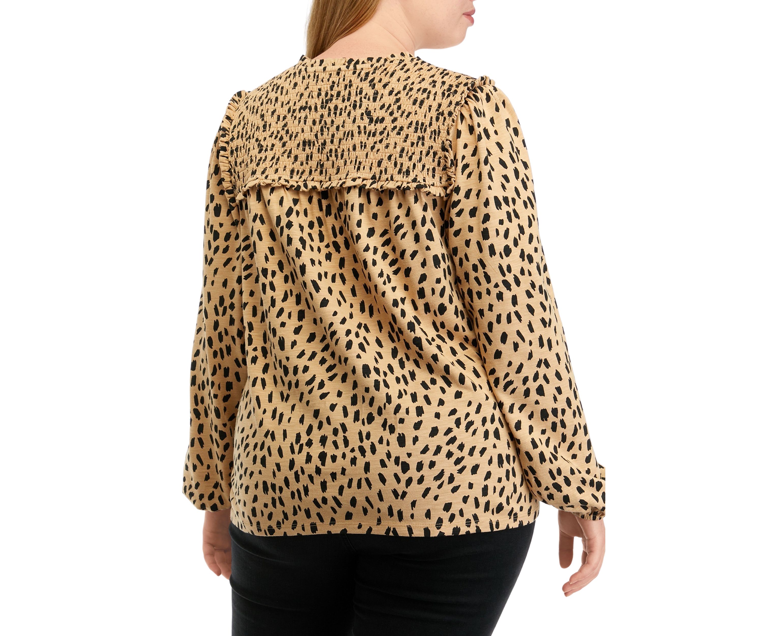 Plus Size Printed V-Neck Top