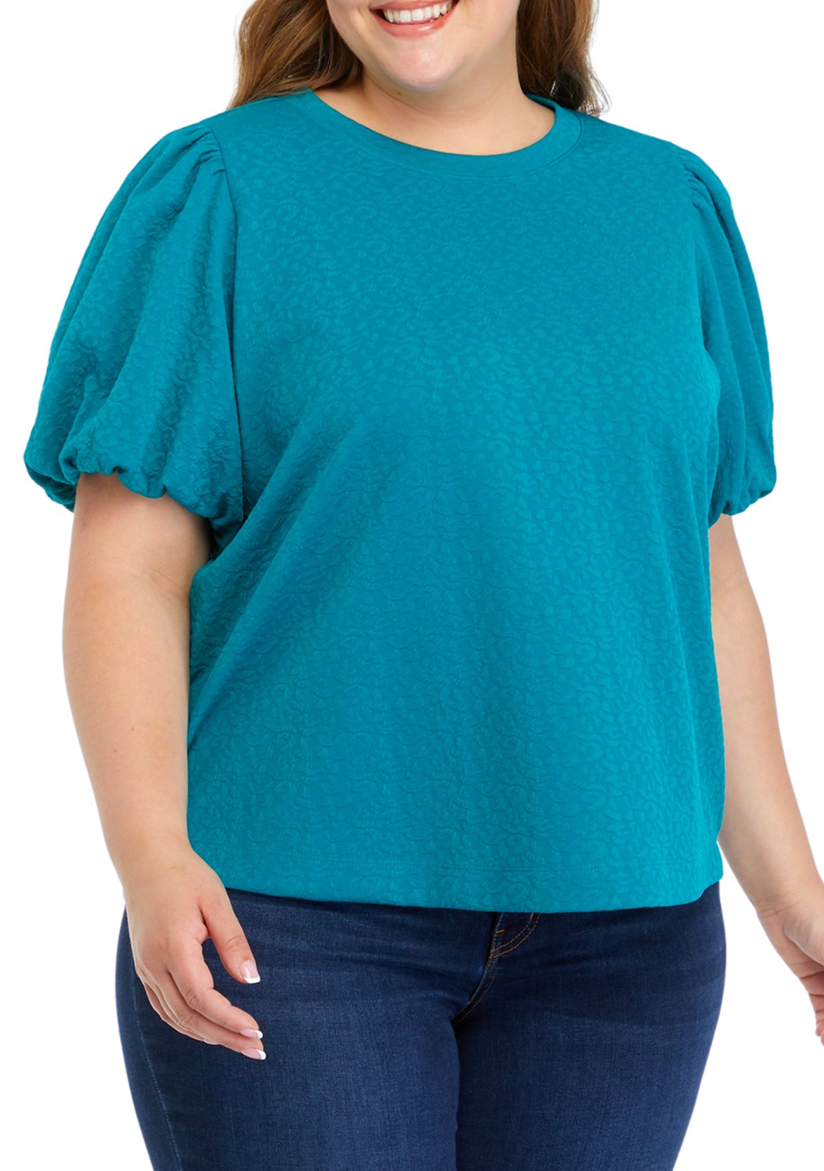 Plus Size Jacquard Top
