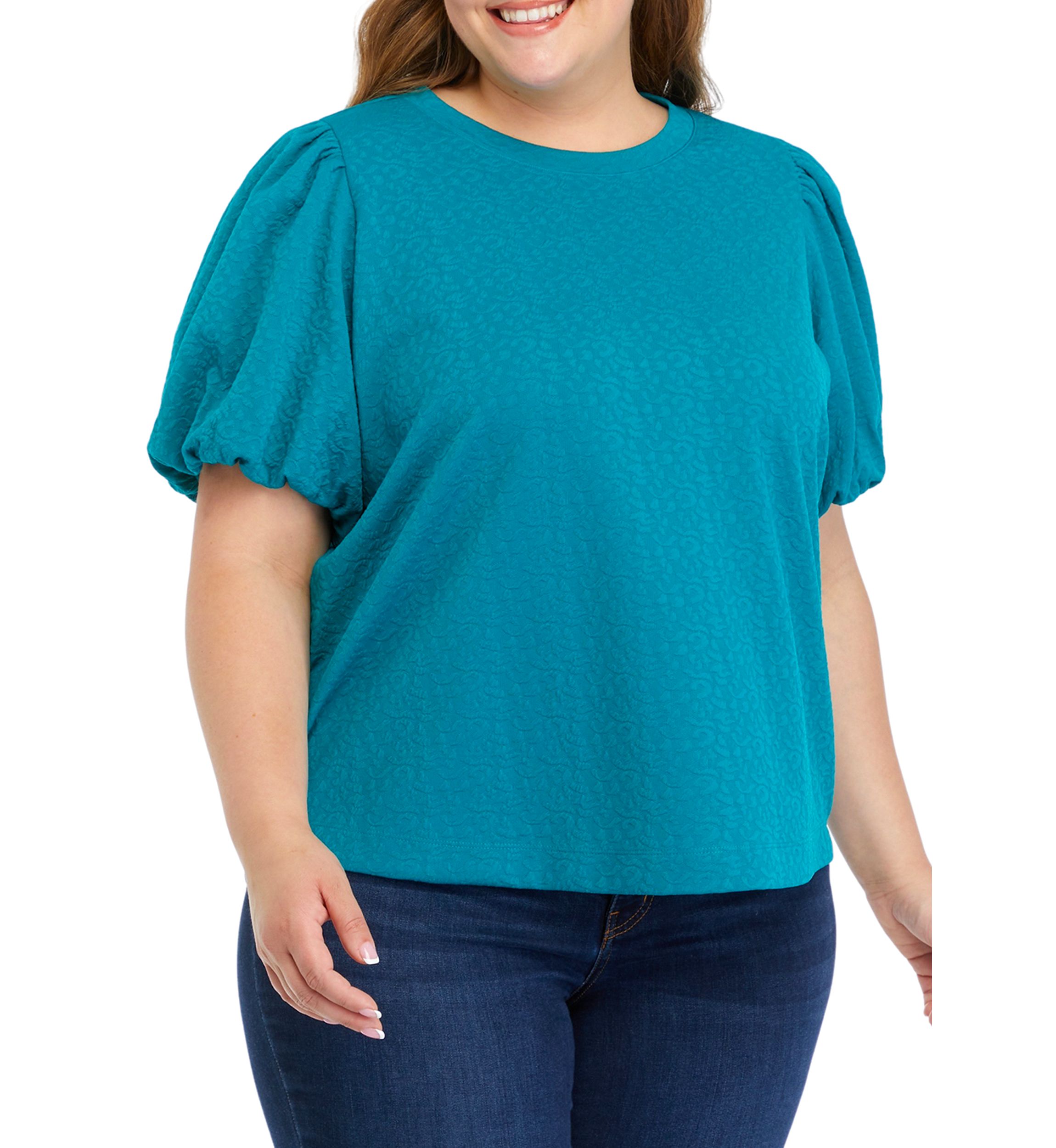 Plus Size Jacquard Top