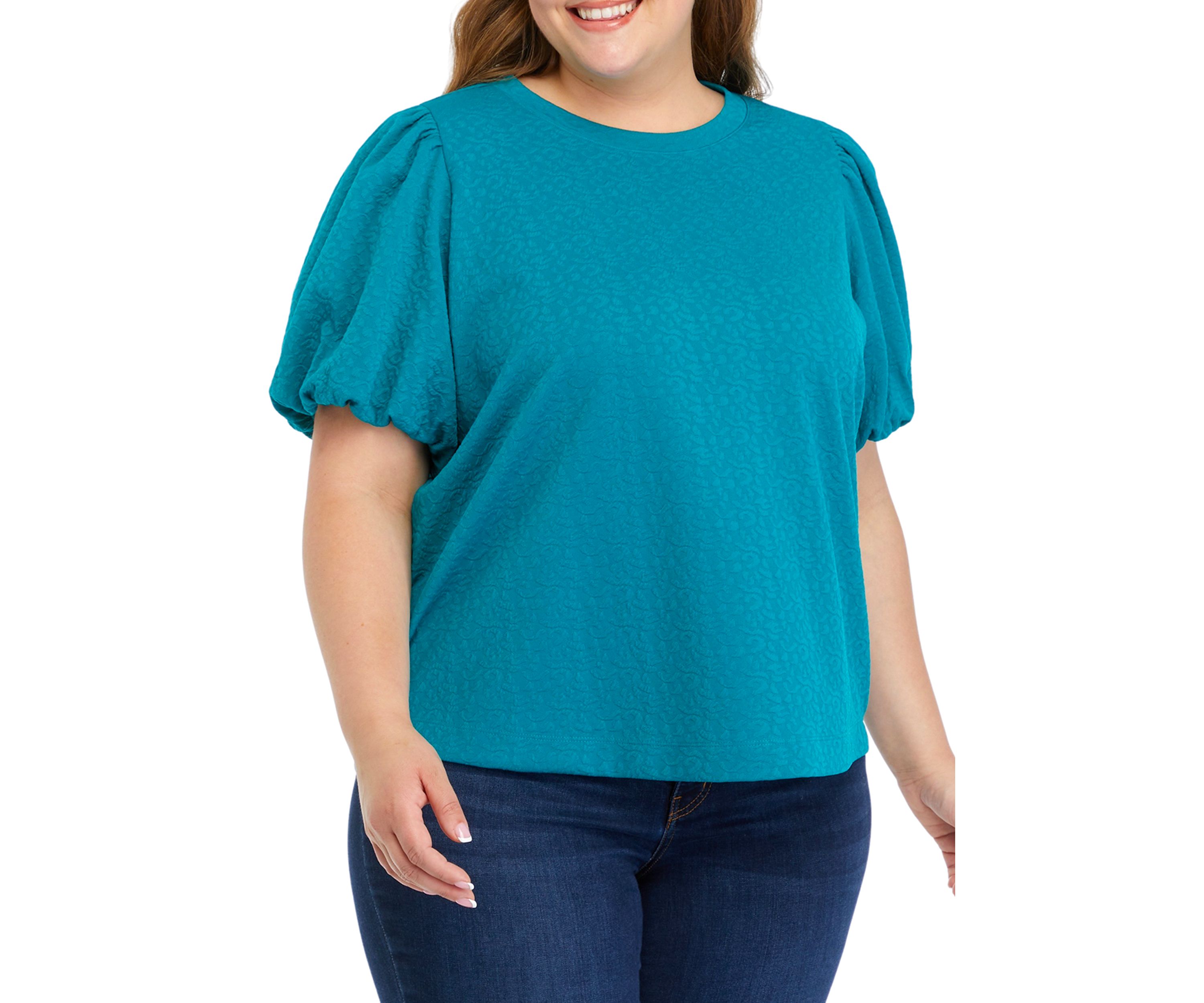 Plus Size Jacquard Top