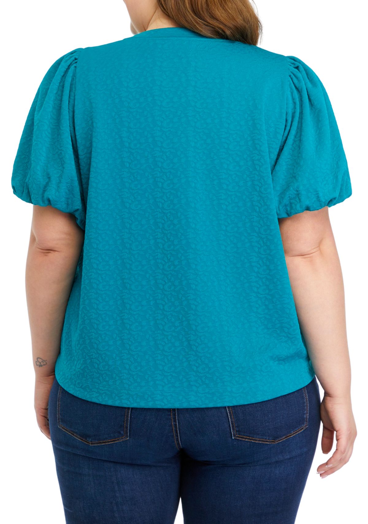 Plus Size Jacquard Top