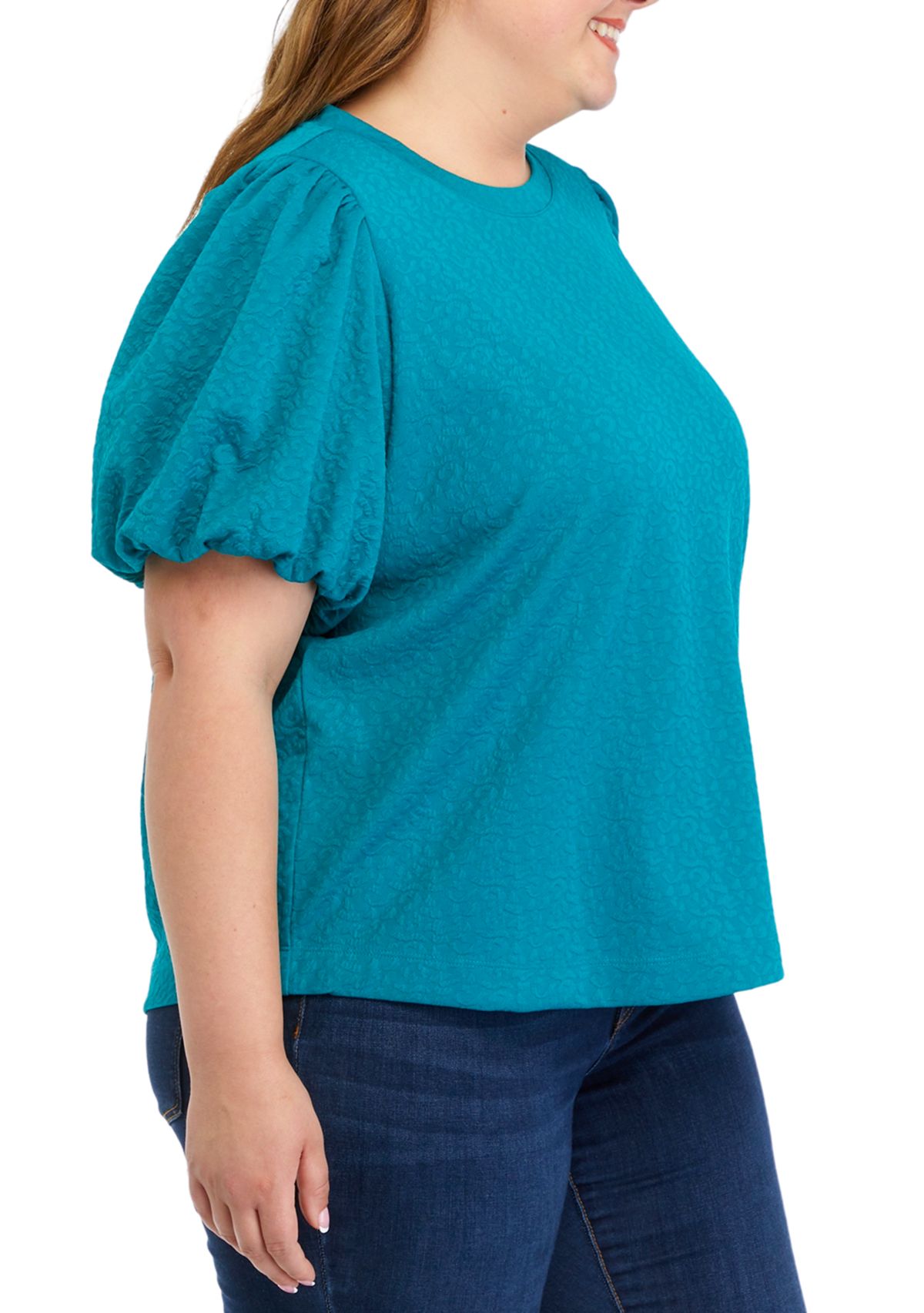 Plus Size Jacquard Top