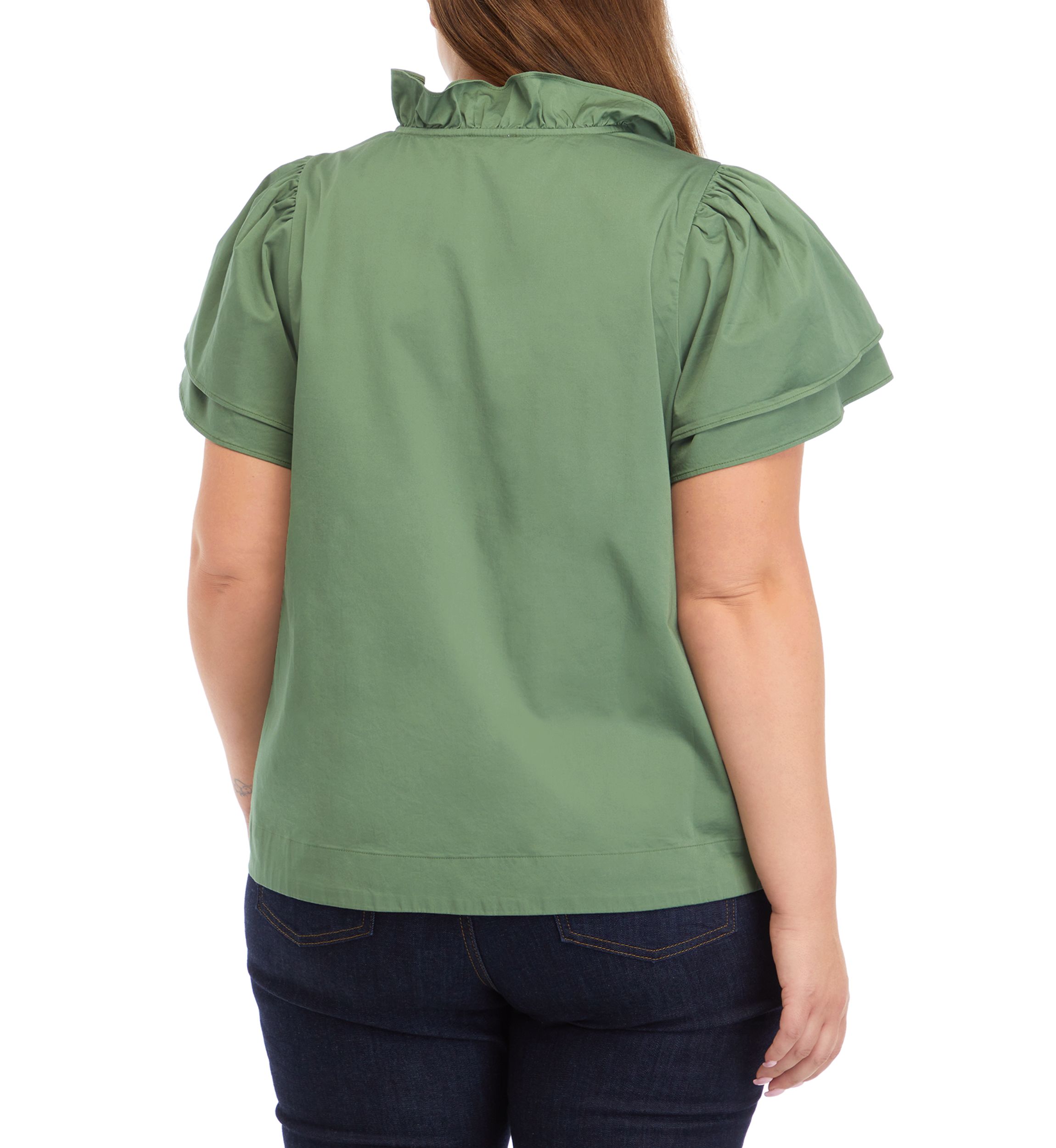 Plus Size Flutter Sleeve Top