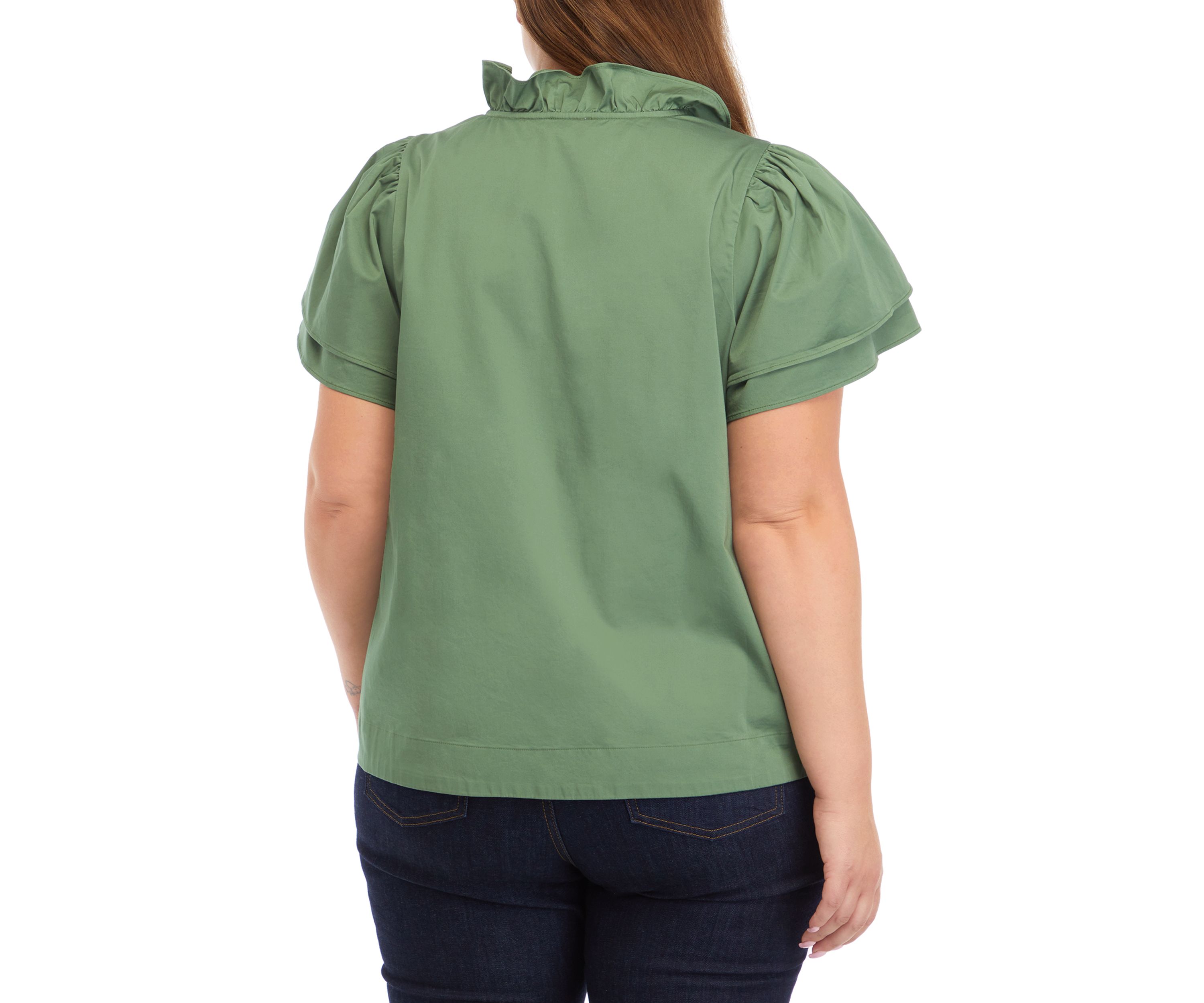 Plus Size Flutter Sleeve Top