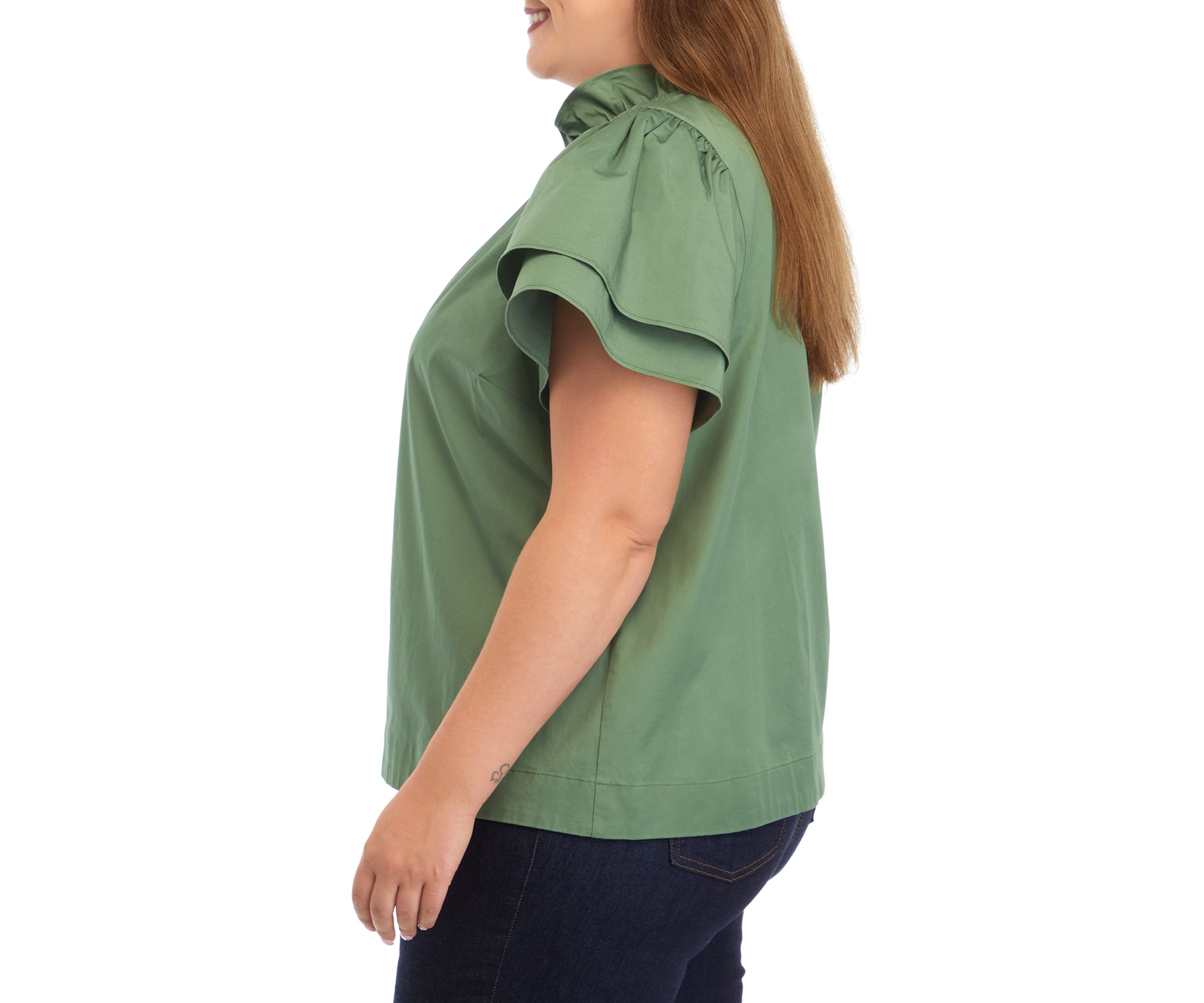 Plus Size Flutter Sleeve Top