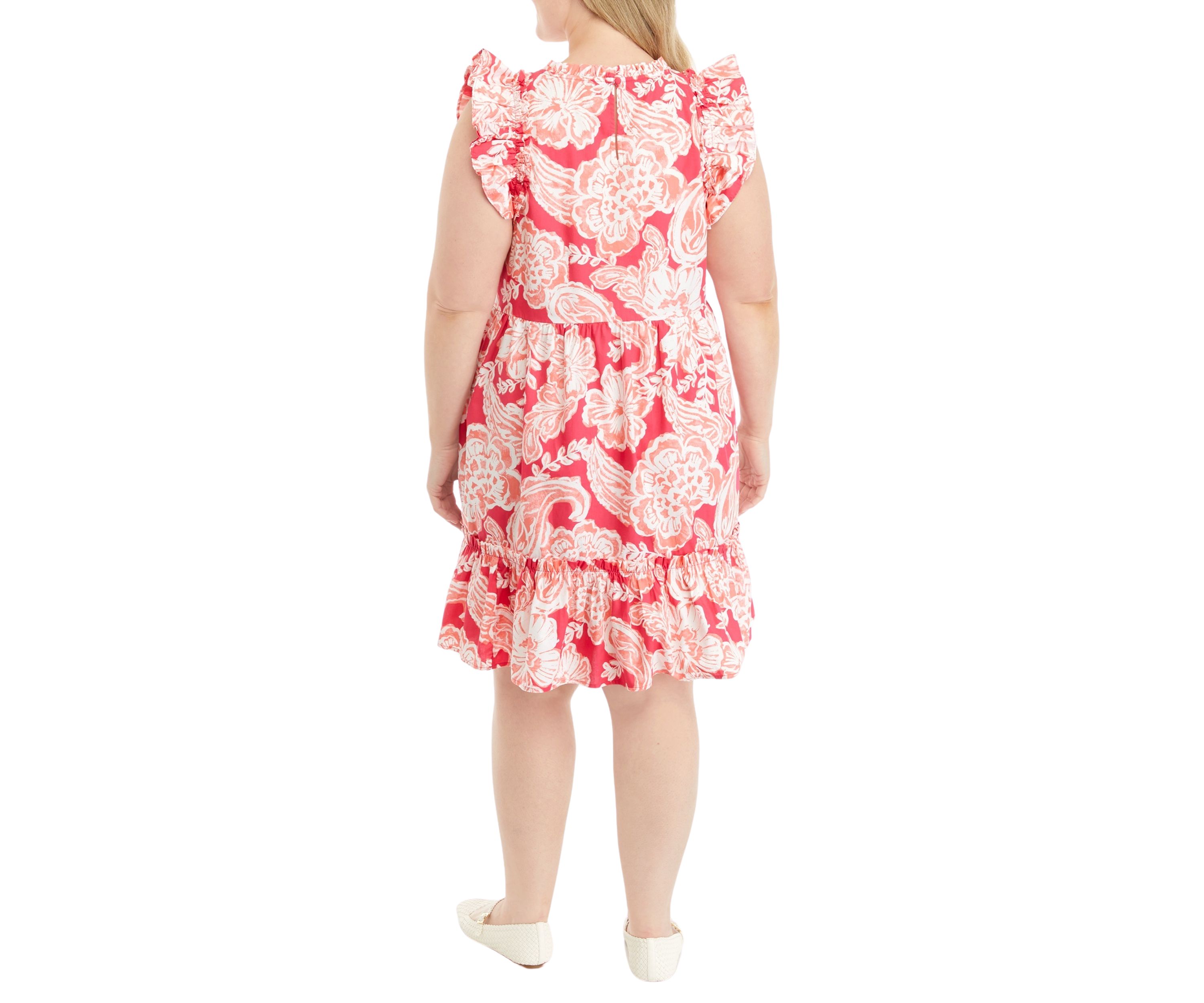 Plus Size Flutter Sleeve Dress