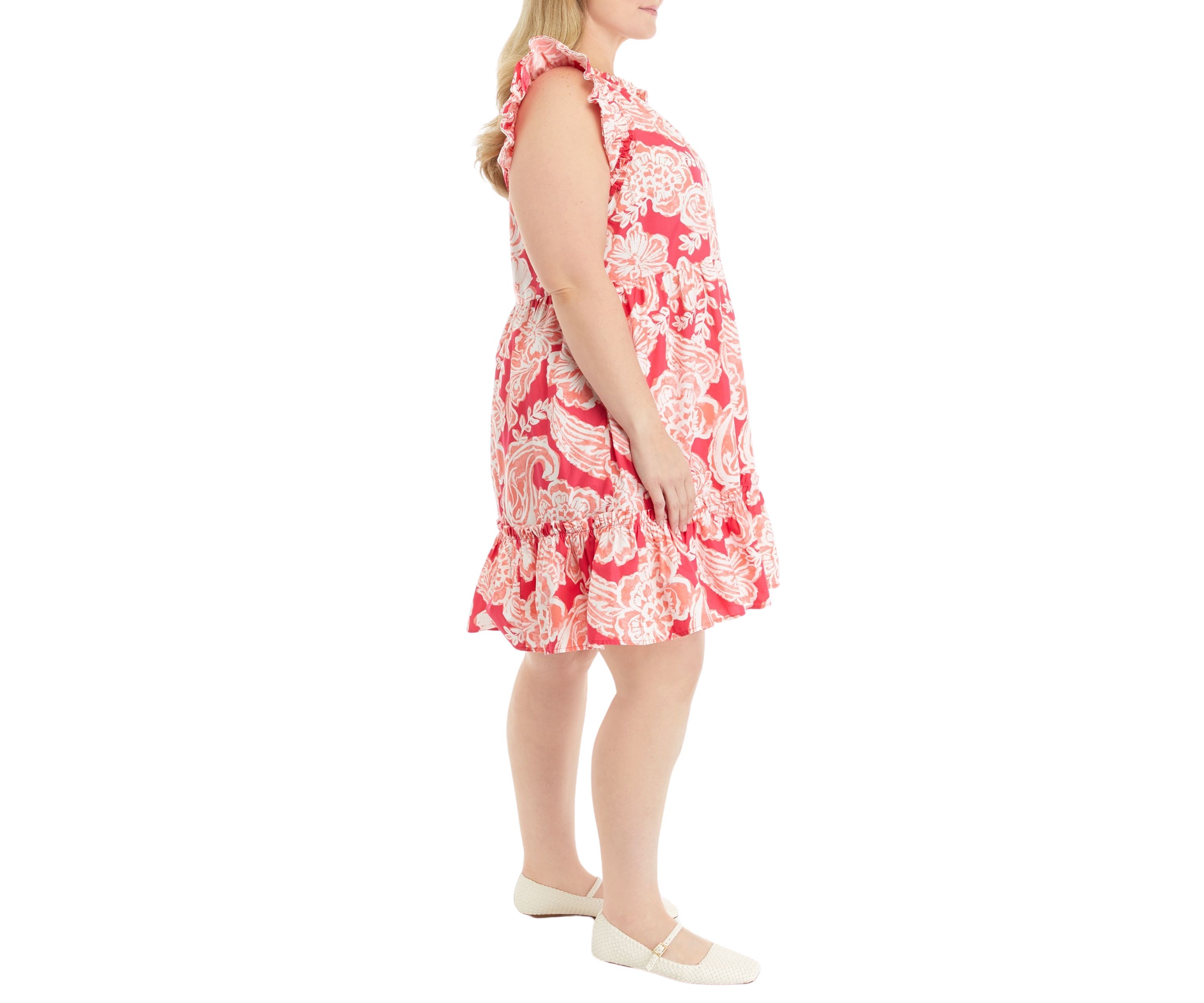Plus Size Flutter Sleeve Dress