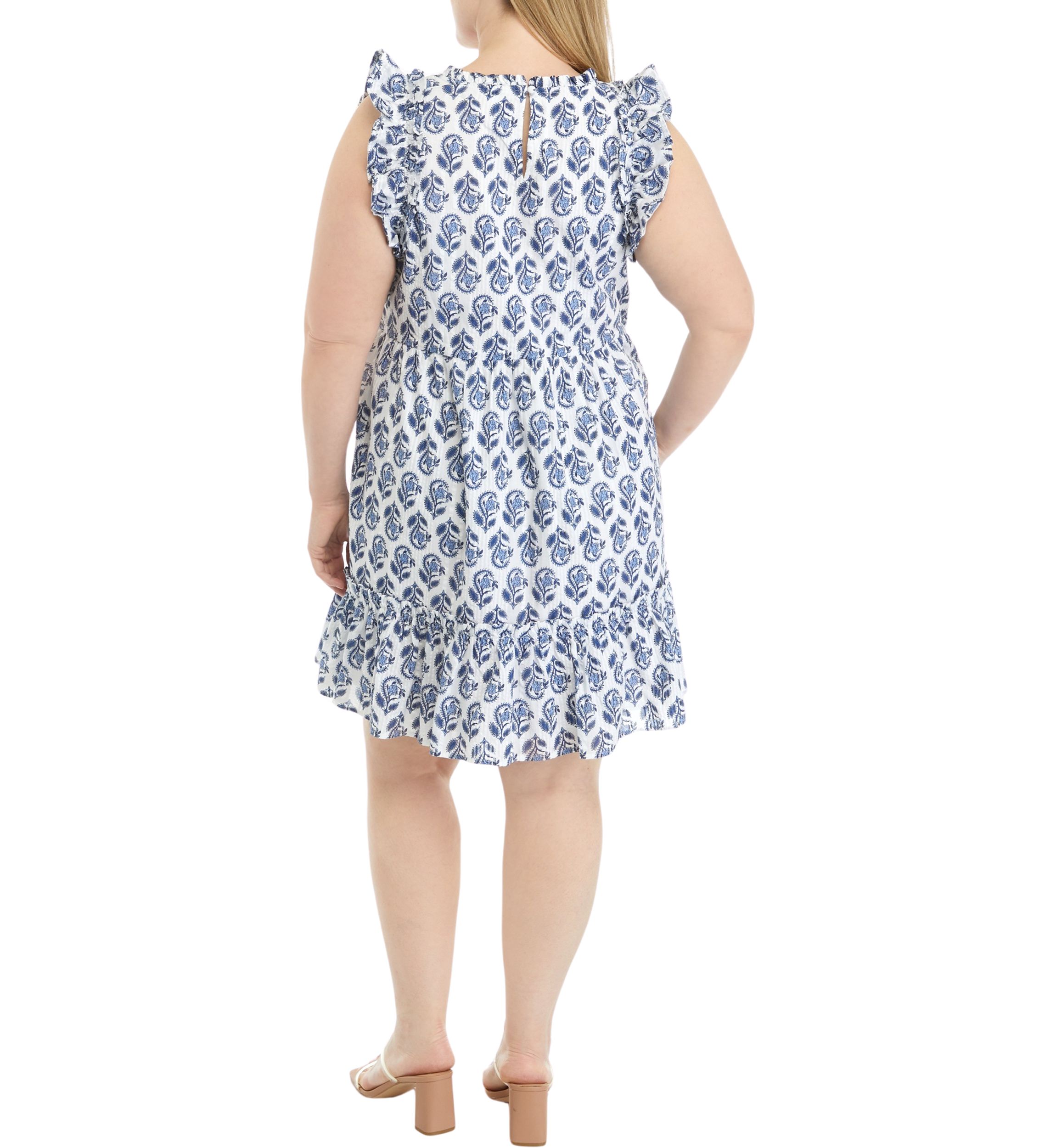 Plus Size Flutter Sleeve Dress