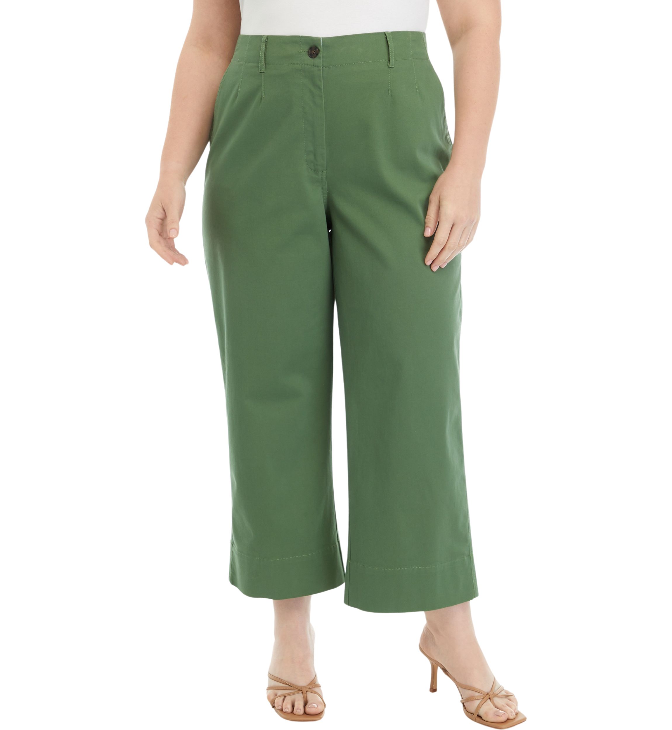 Plus Size Cropped Chino Pants