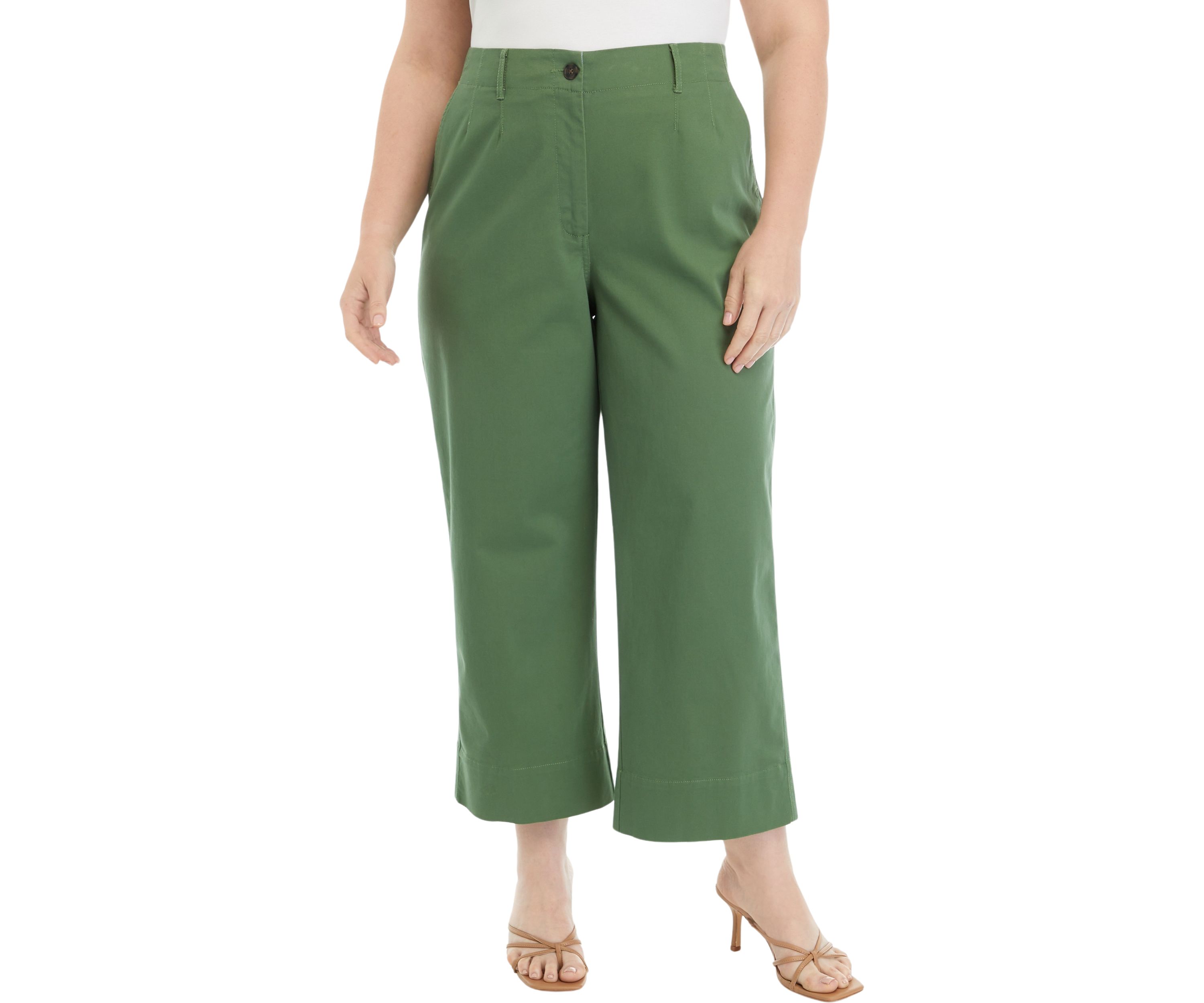 Plus Size Cropped Chino Pants